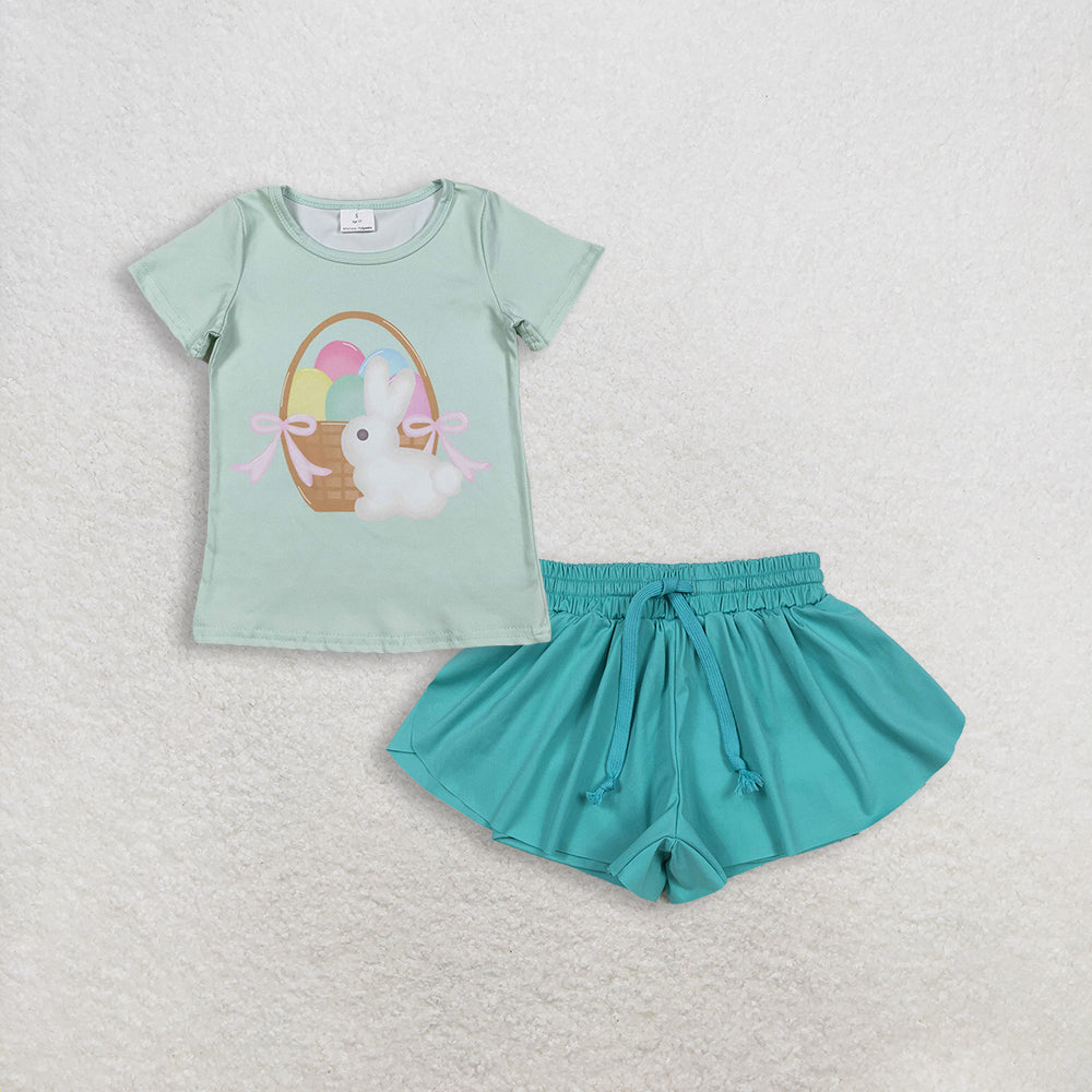3.5 RTS NO MOQ (In stock)GT1396 + SS0553 Baby Girls Short Sleev Summer Shorts Bottoms