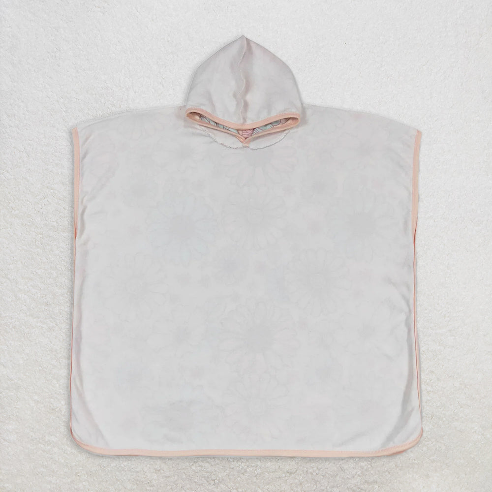 S0327 RTS NO MOQ Baby Kids Children Pink Flowers Terry Swim Towel Cover Ups