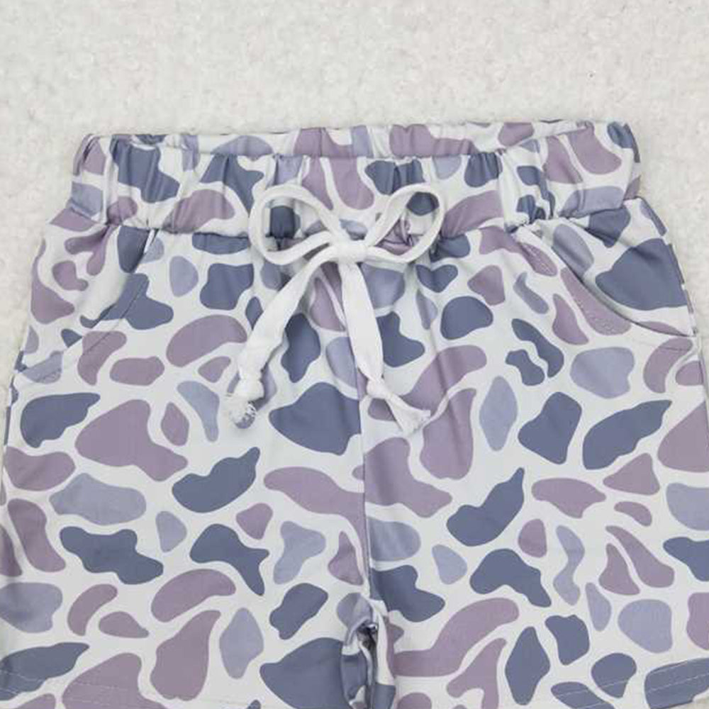 USA Shop (in stock) SS0140 RTS NO MOQ Baby Boys Gray Camo Western Pockets Short