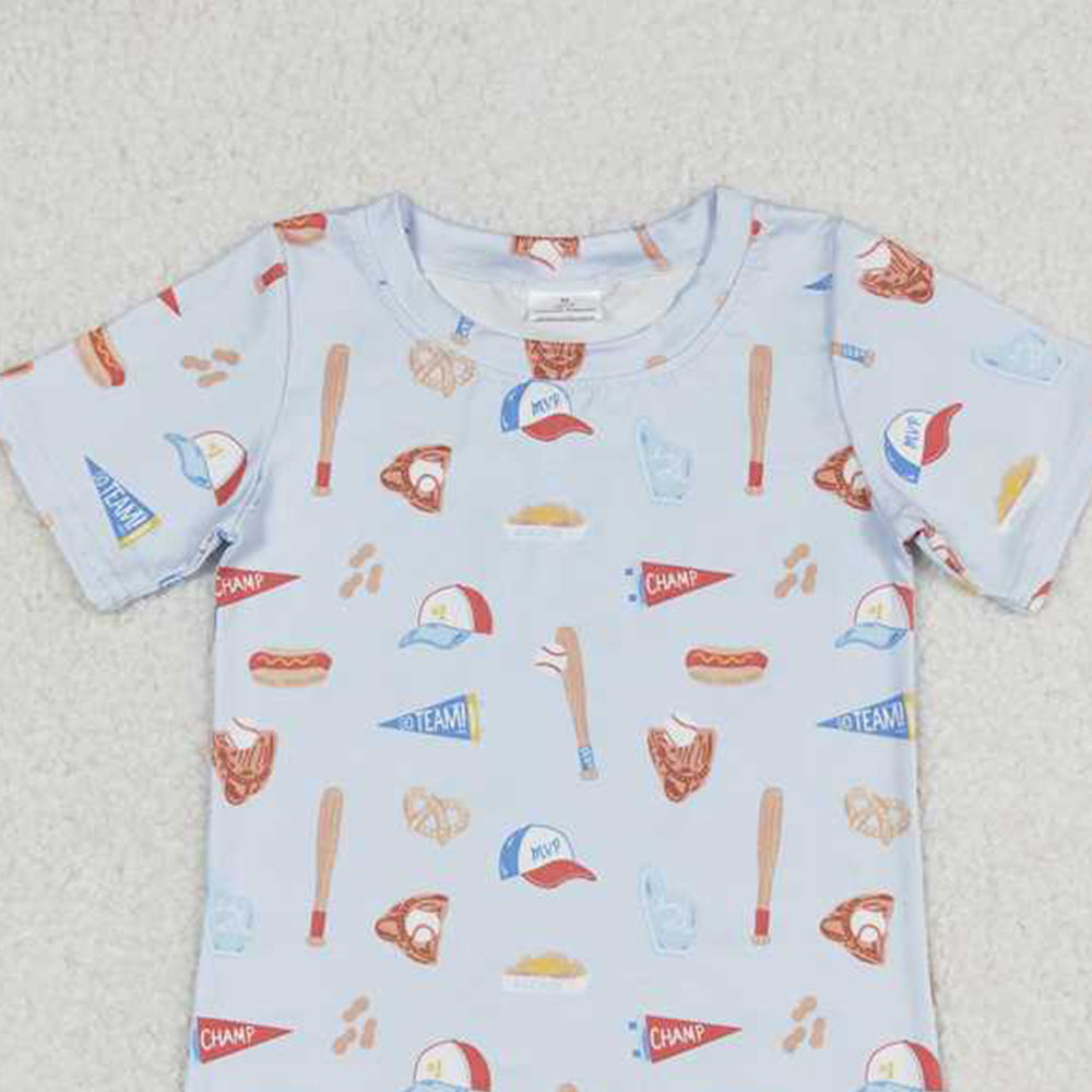 4.17 BT0665 RTS NO MOQ Short sleeves baseball pocket kids boys shirt