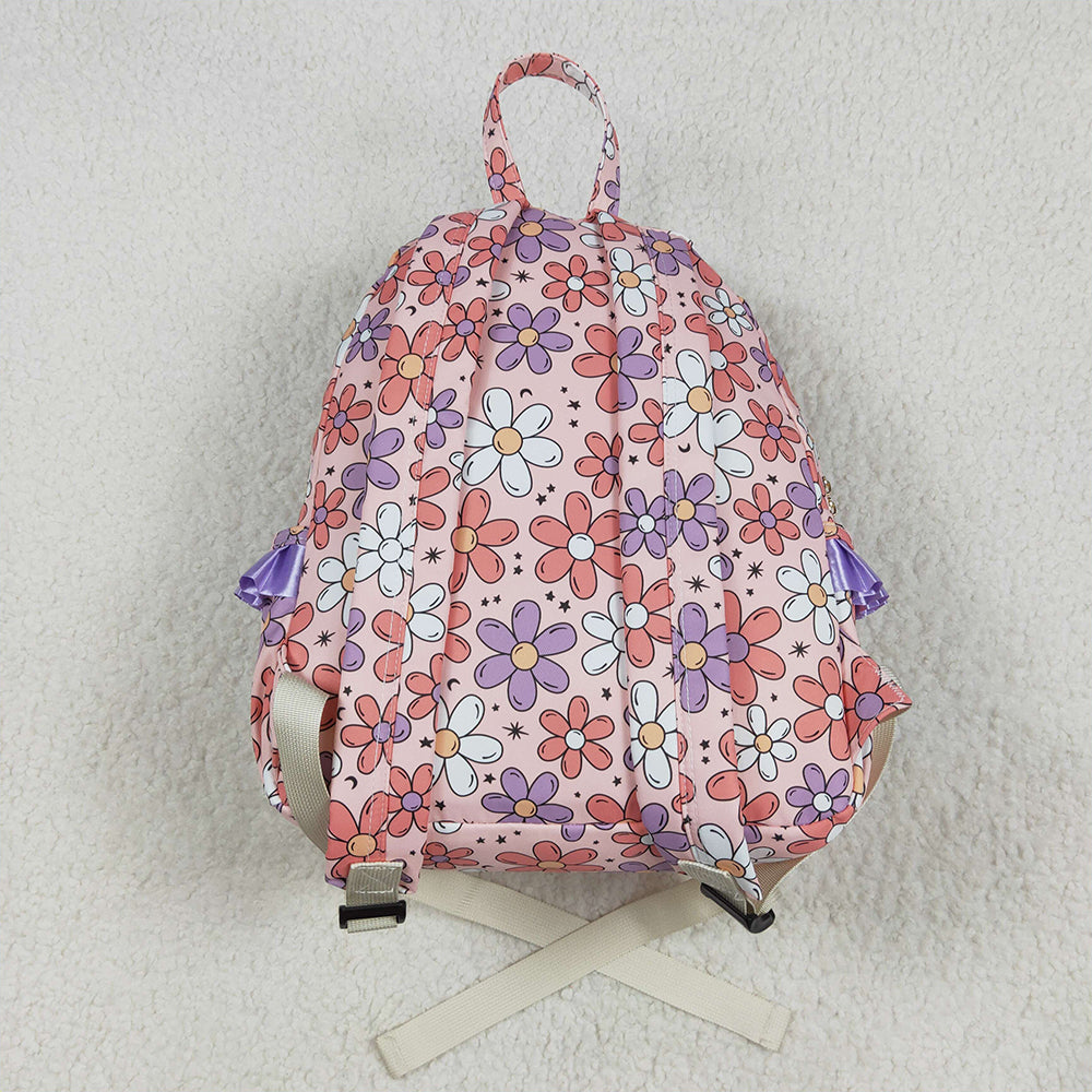 USA Shop (in stock) BA0240 RTS NO MOQ Baby Bags Baby Kids Girls Pink Flowers Backpack Zip Back Bags