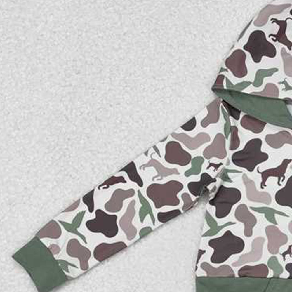 BT0914Kids Camouflage Hunting Hoodie Long Sleeve Duck Dog Print with Pocket Outdoor Casual Fashionable Youthwear