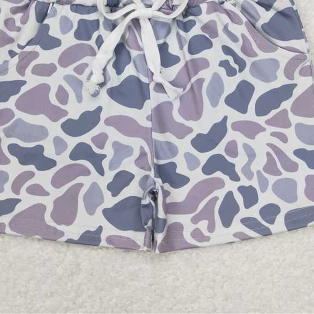 USA Shop (in stock) SS0140 RTS NO MOQ Baby Boys Gray Camo Western Pockets Short