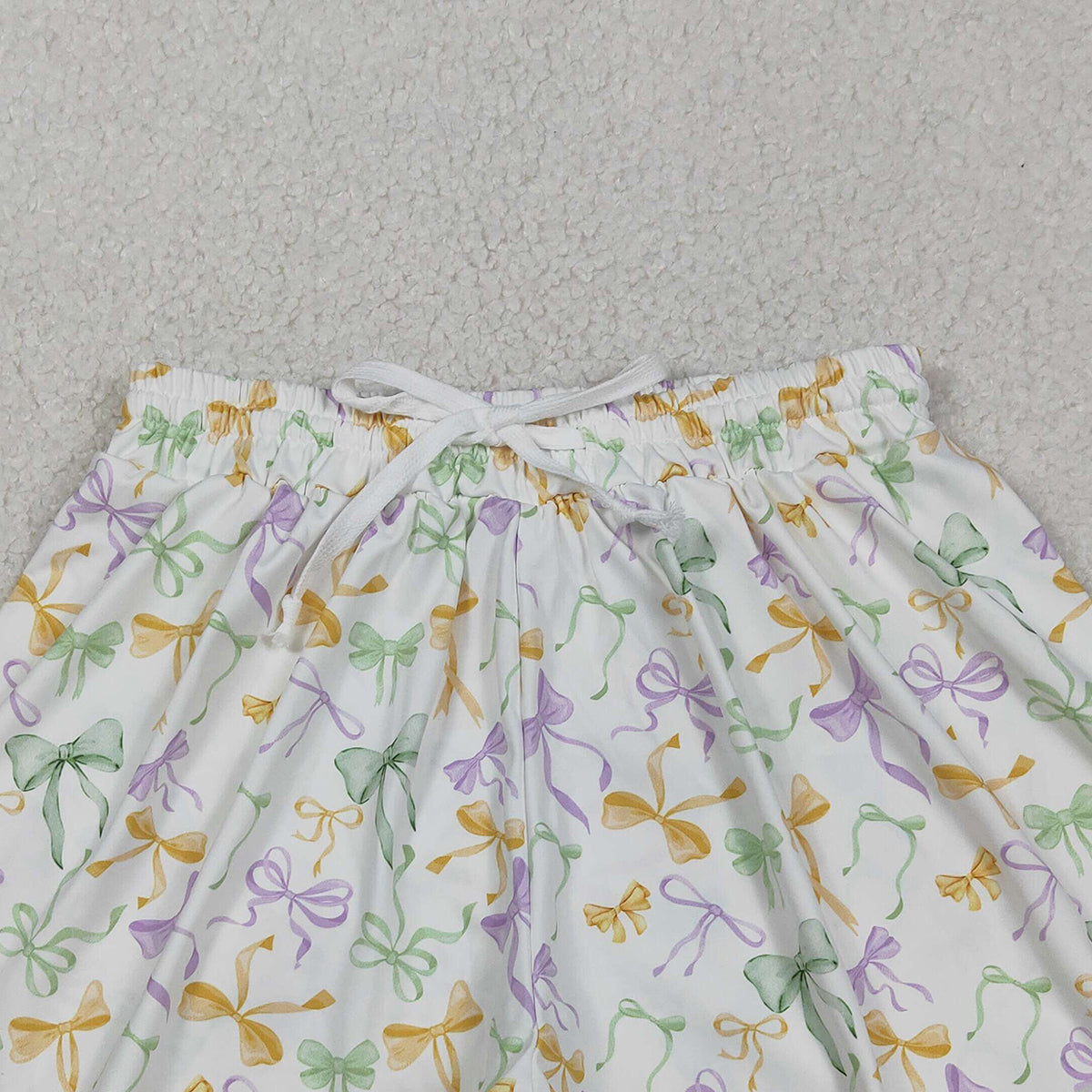 11.17RTS NO MOQ (In stock)SS0679 Adult Women Mardigras Bows Ruffle Yoga Shorts Bottoms