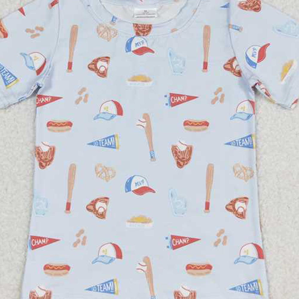4.17 BT0665 RTS NO MOQ Short sleeves baseball pocket kids boys shirt