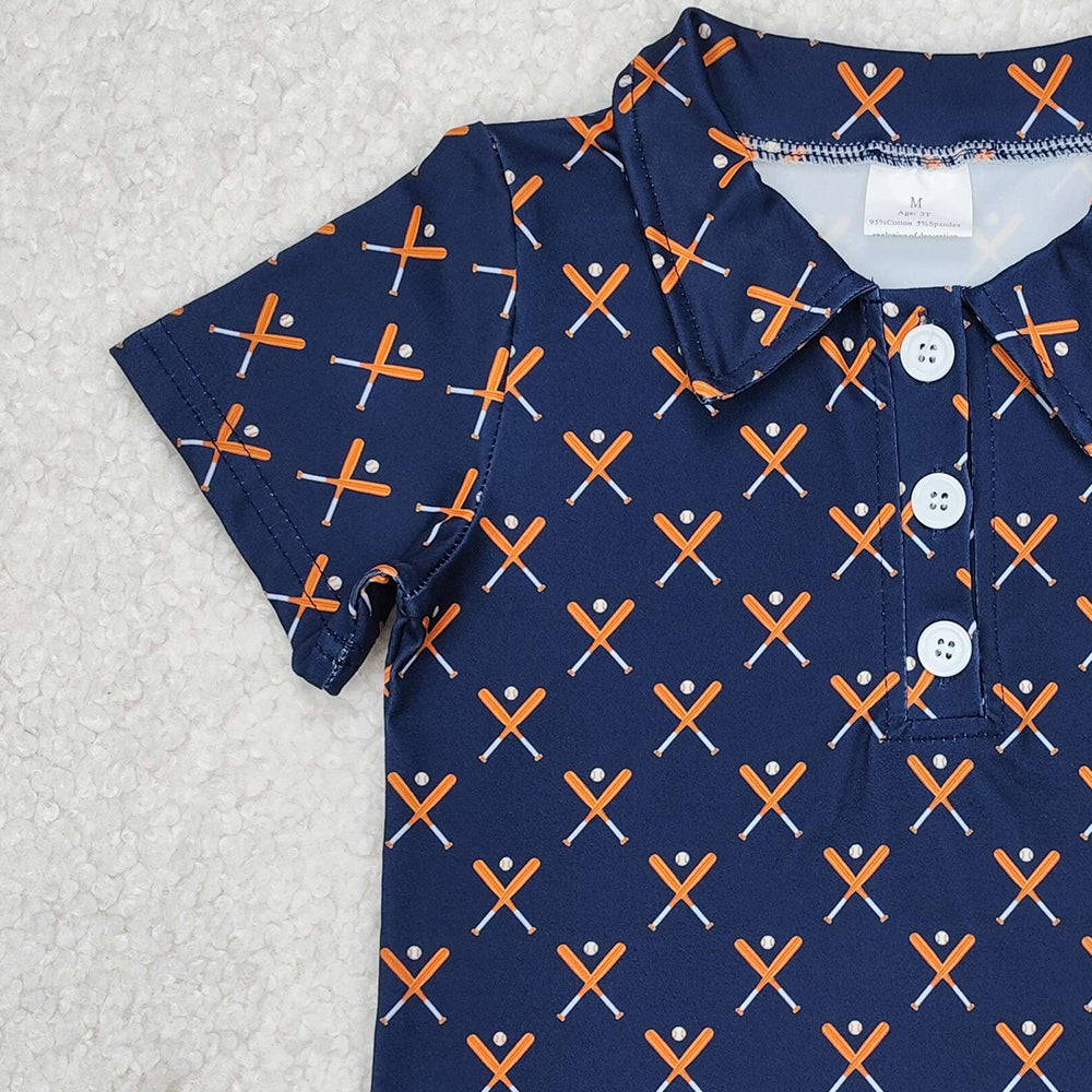 BT1120RTS NO MOQ Baby Boys Summer Tops Blue Short Sleeve Baseball Polo Shirt for Kids Boys Ages 7-14 Comfortable Breathable Fashionable Clothing
