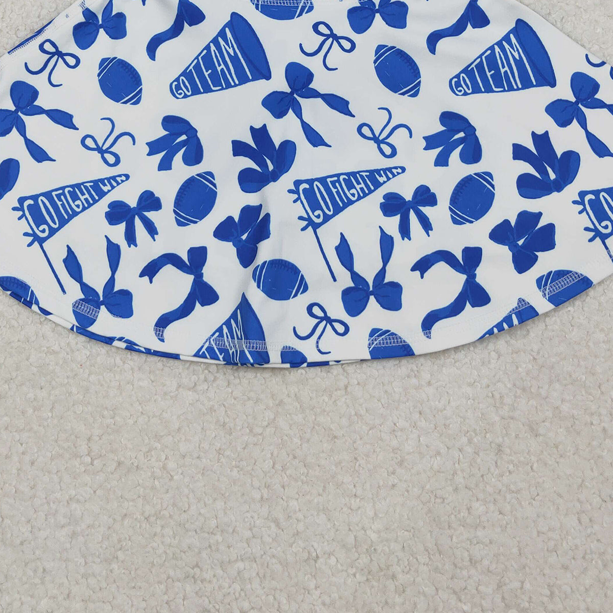10.20 RTS NO MOQ (In stock)GLK0138 Baby Girls Blue Bows Footballs Go Team Yoga Active Skirt Shorts Bottom