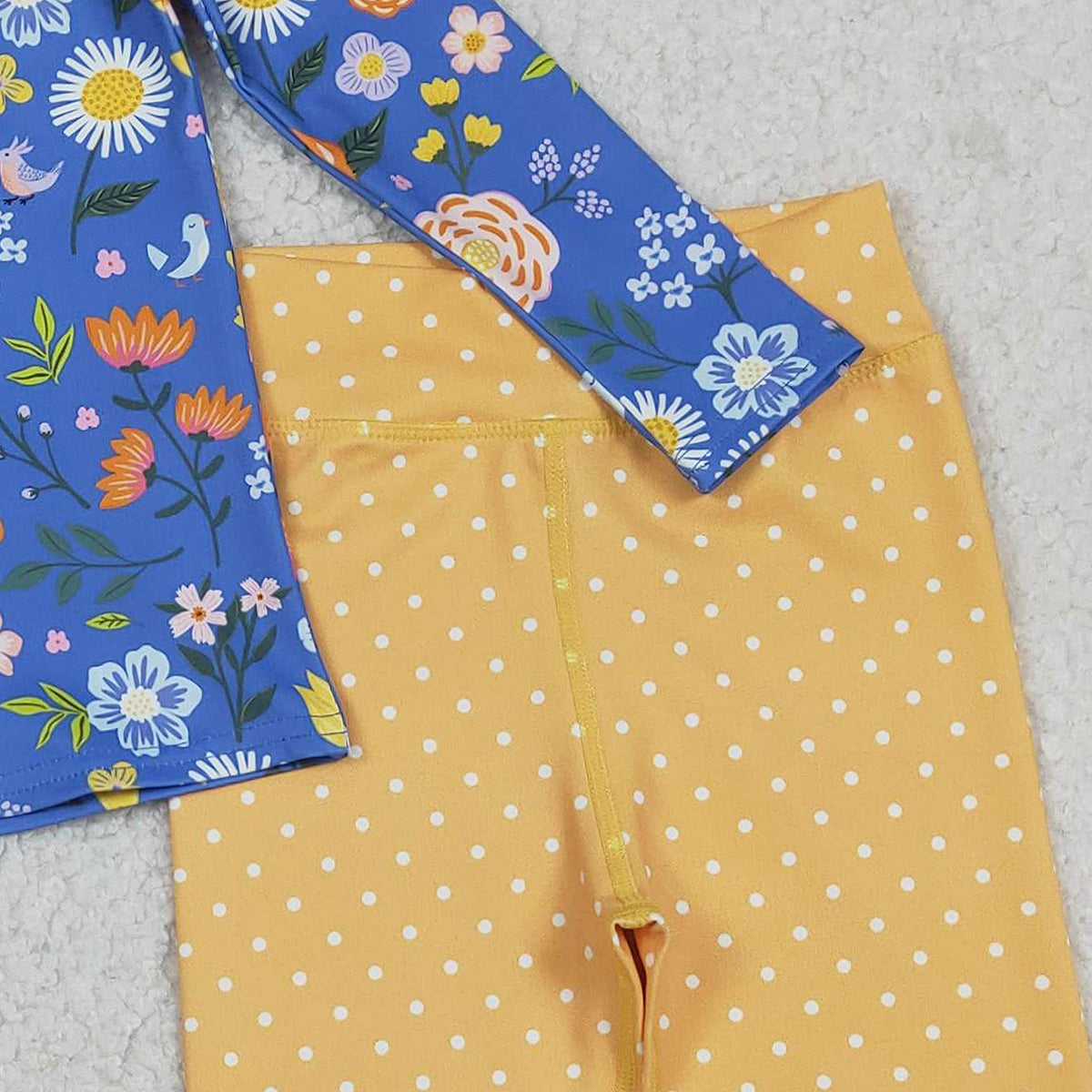 12.17 RTS NO MOQ (In stock)GLP2736 Baby Girls Colorful Flowers Zipper Pullover Leggings Yoga Active Clothes Set