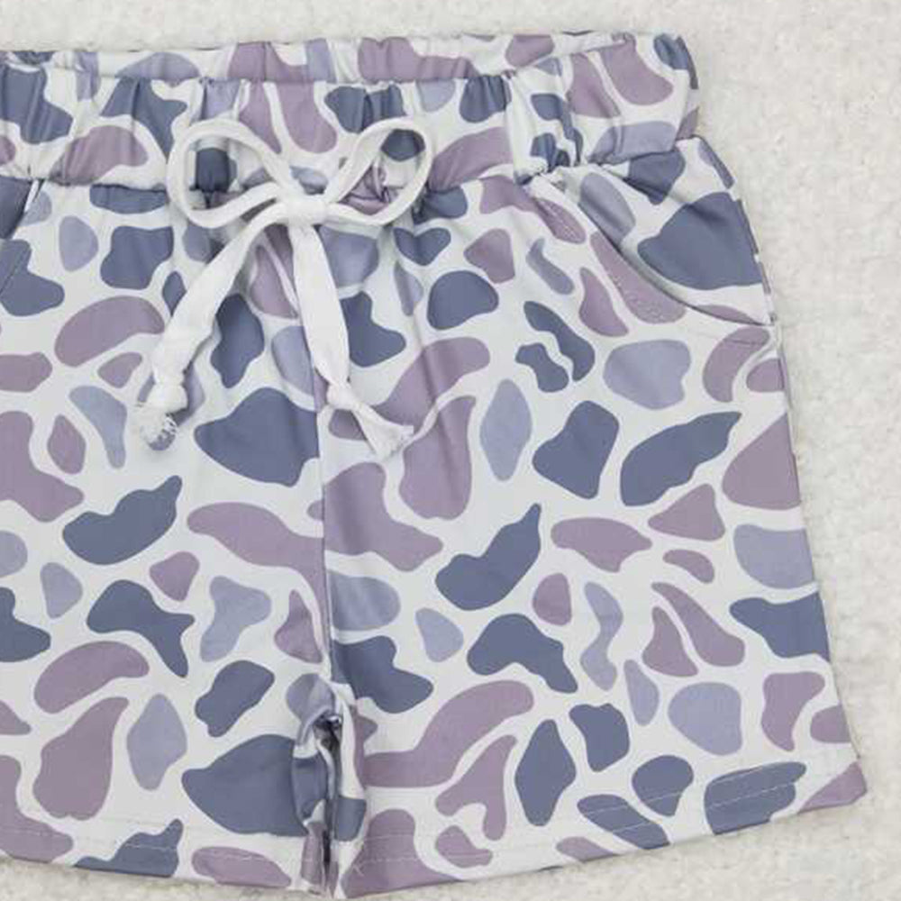 USA Shop (in stock) SS0140 RTS NO MOQ Baby Boys Gray Camo Western Pockets Short