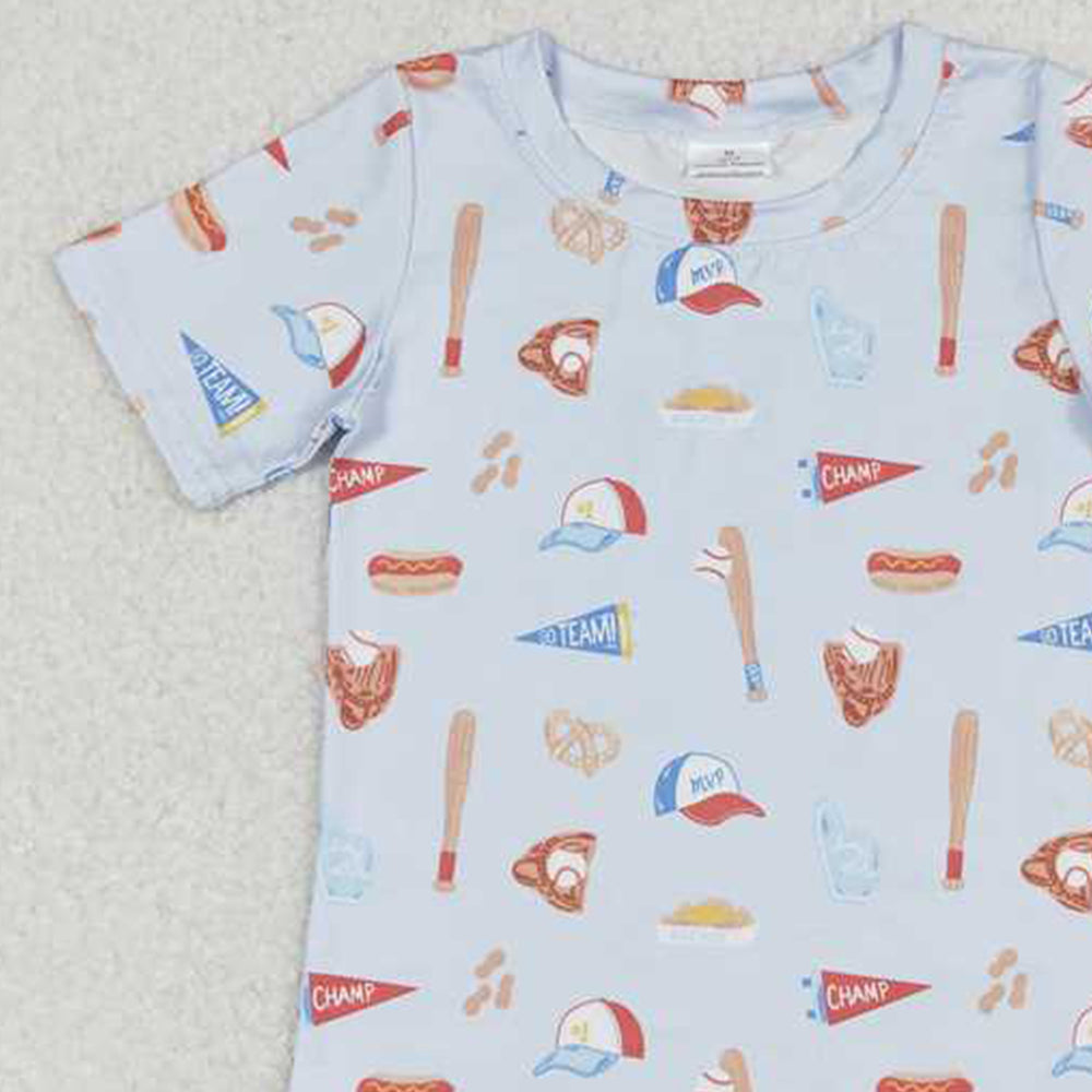 4.17 BT0665 RTS NO MOQ Short sleeves baseball pocket kids boys shirt