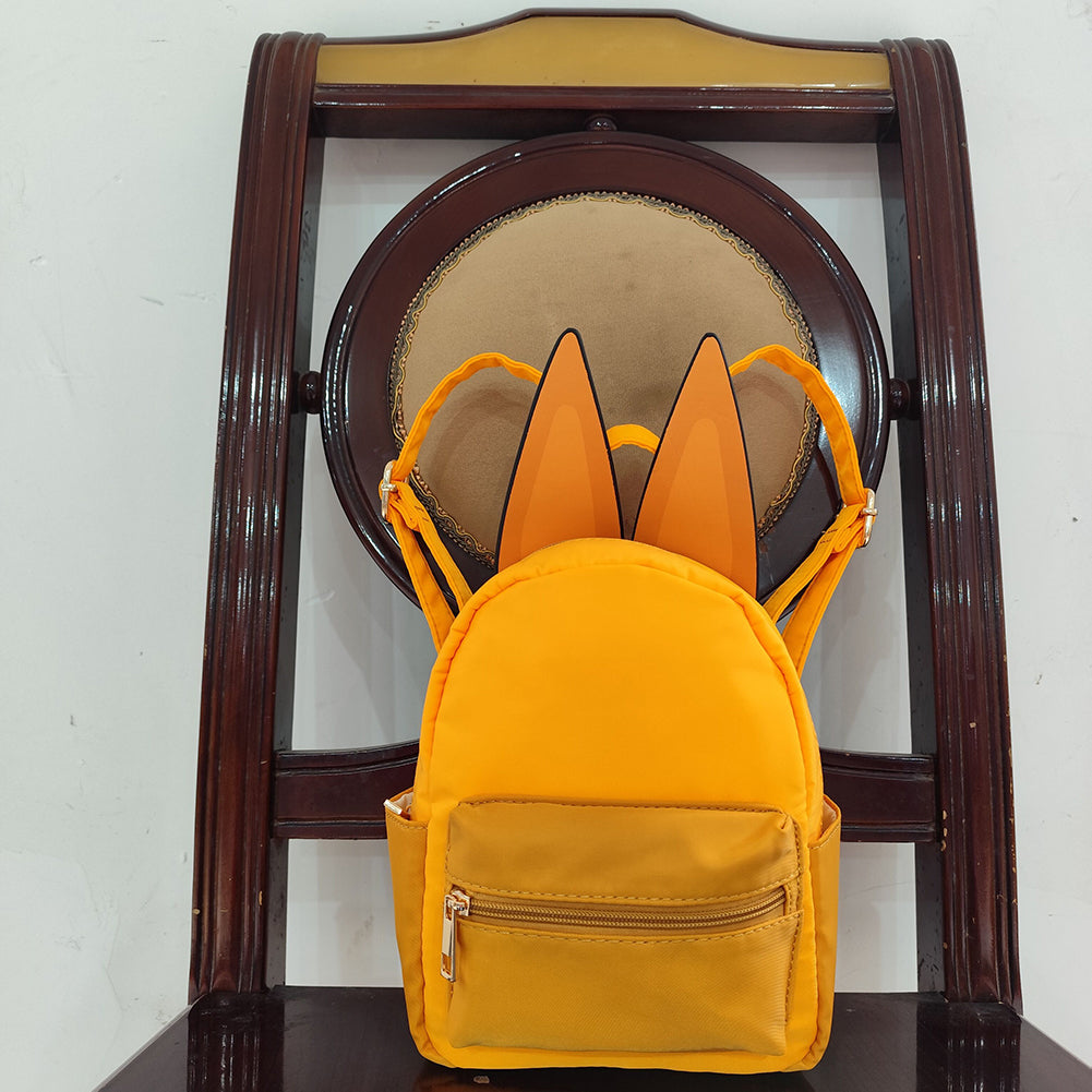 BA0282New Rts No Moq 8-9 Days By Air Arrived it Yellow Dog Print Backpack for Baby Kids Ears Detail Cute Animal Theme Kids' School Bag Unisex Infant Travel Backpack