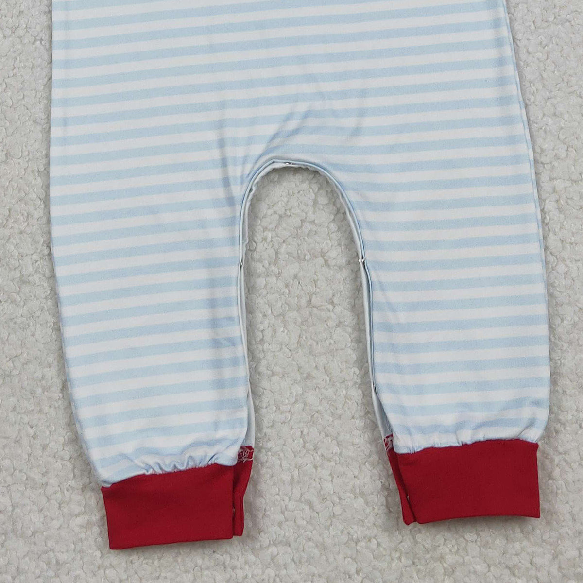 12.2 RTS NO MOQ (In stock)SR3330 Baby Boys Rompers Embroidery Dog Baseballs Baby Boys Stripe Team Footie Rompers