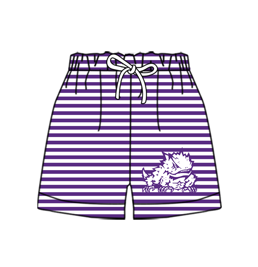 CUSTOM MOQ 5 Cute Comfortable Clothing For Kids Baby Kids Summer Purple Stripe Bottom Team Shorts