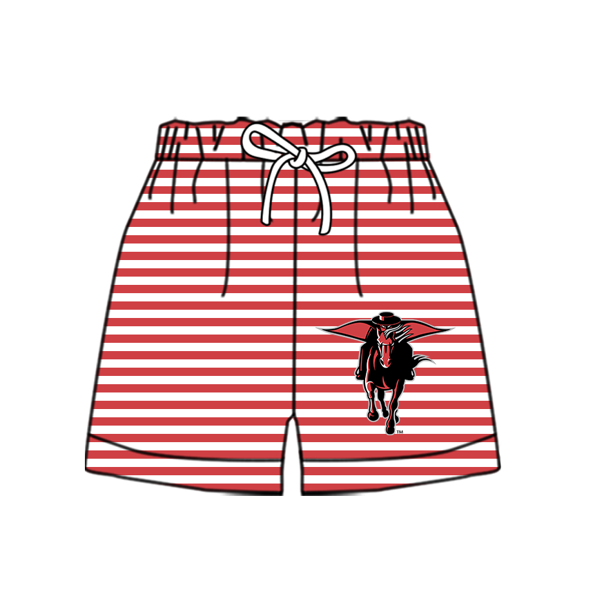 CUSTOM MOQ 5 Cute Comfortable Clothing For Kids Baby Kids Summer Red Cow Stripe Bottom Team Shorts