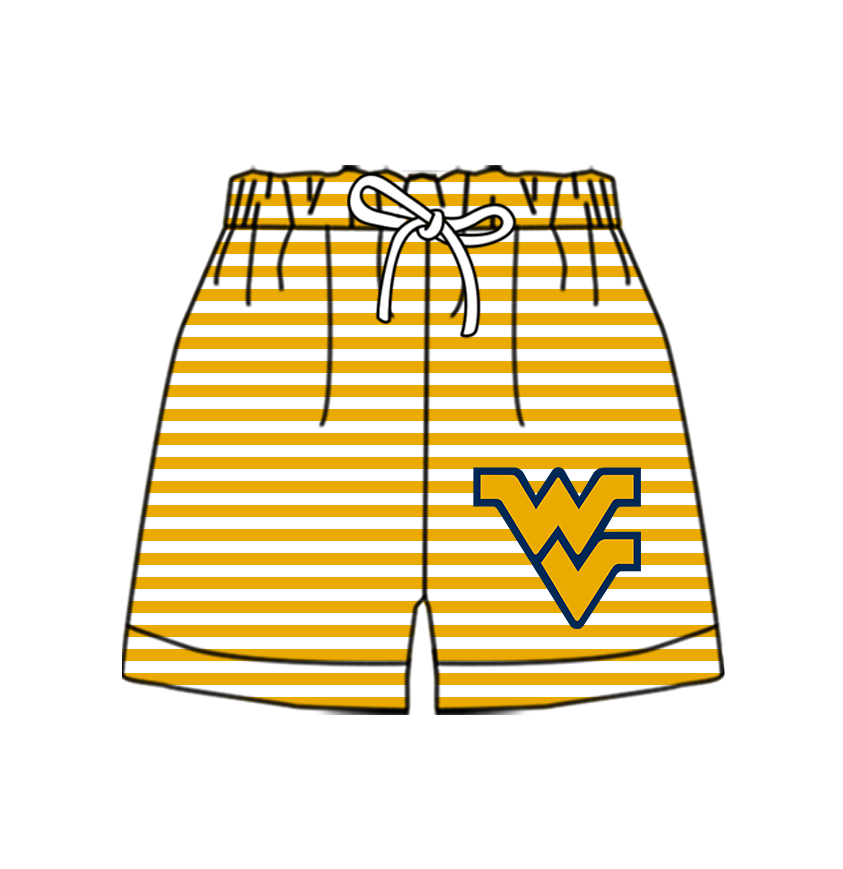 CUSTOM MOQ 5 Cute Comfortable Clothing For Kids Baby Kids Summer Yellow Stripe Bottom Team Shorts
