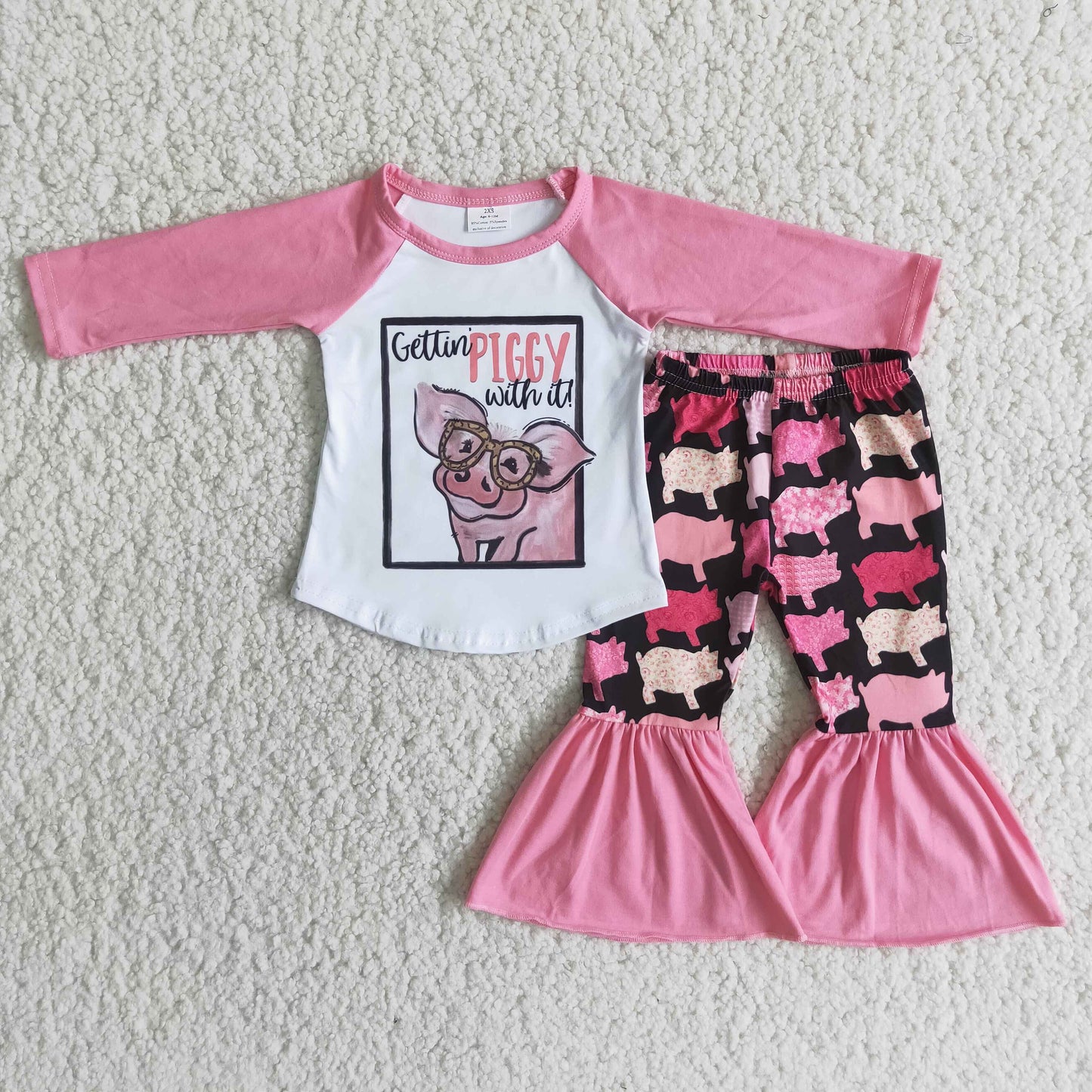 9.17 6 A10-17 Baby Girls Winter Outfits Piggy print baby girls clothing