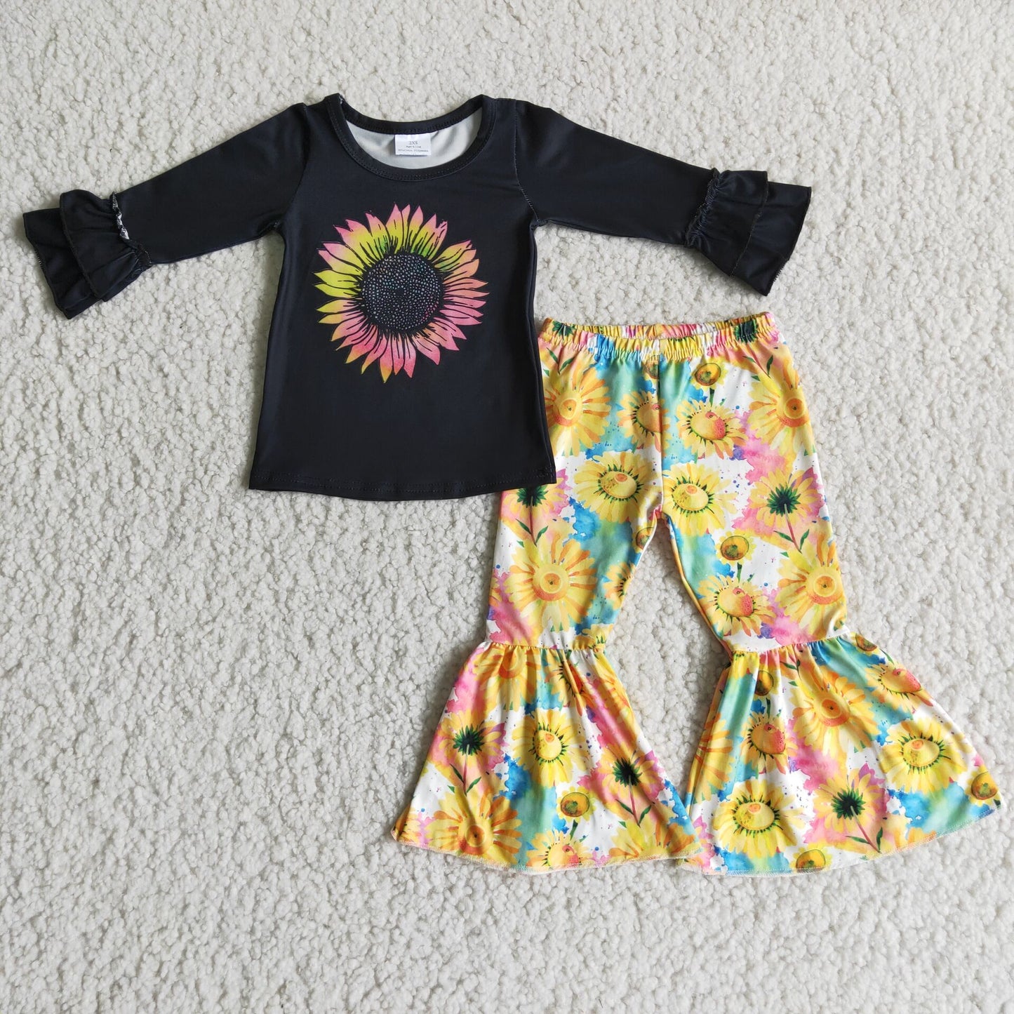 6 A13-29 Black sunflower bell set