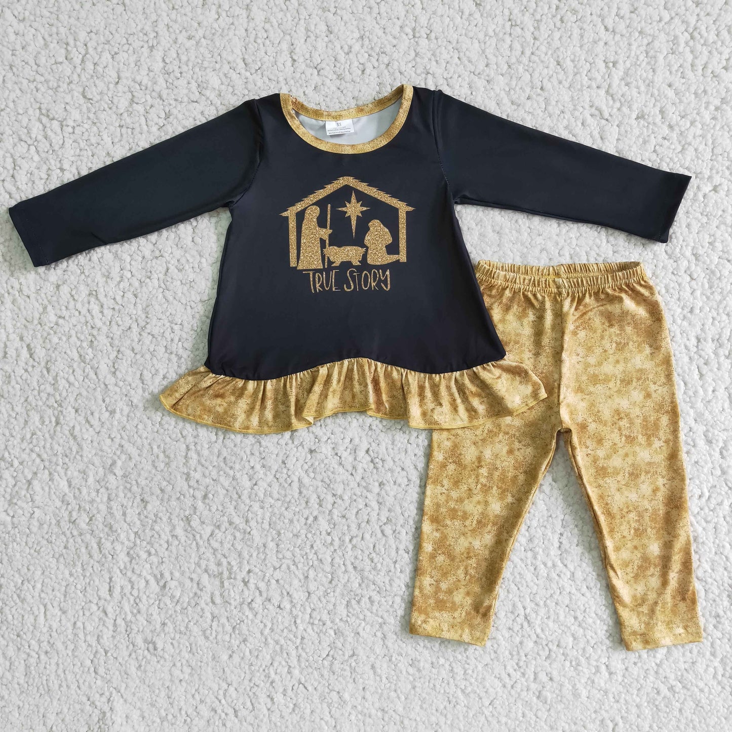 6 B3-21 Girls Golden Jesus legging sets