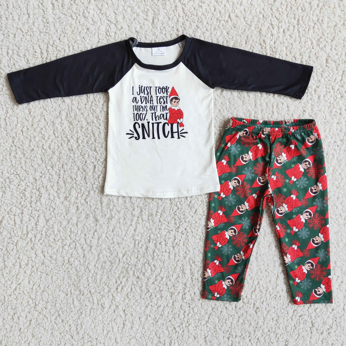 6 B9-2 Christmas boys little baby shelf pajamas