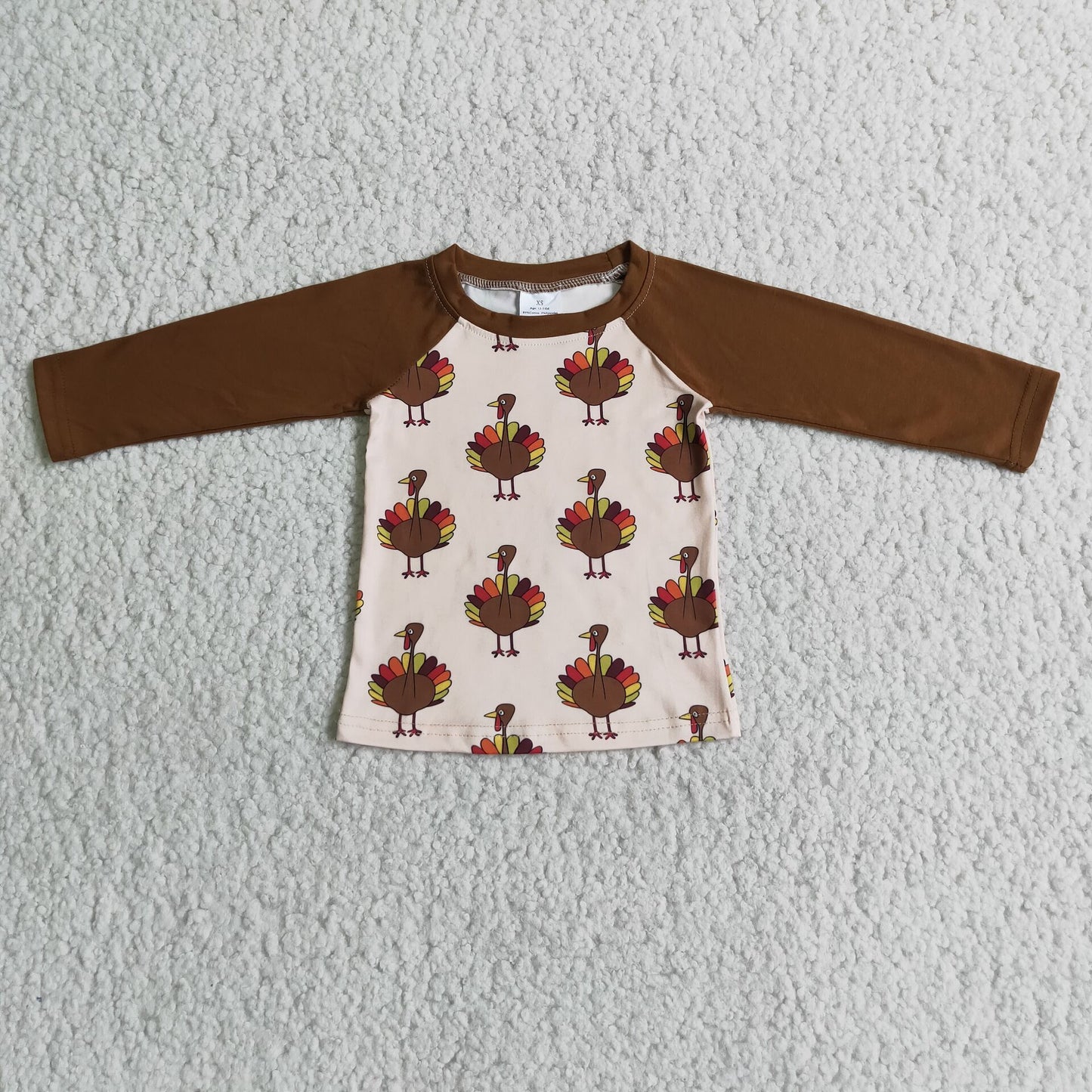 10.11 6 C6-34 RTS No Moq Clearance Baby Boys Tops Baby Boys Thanksgiving turkey shirts