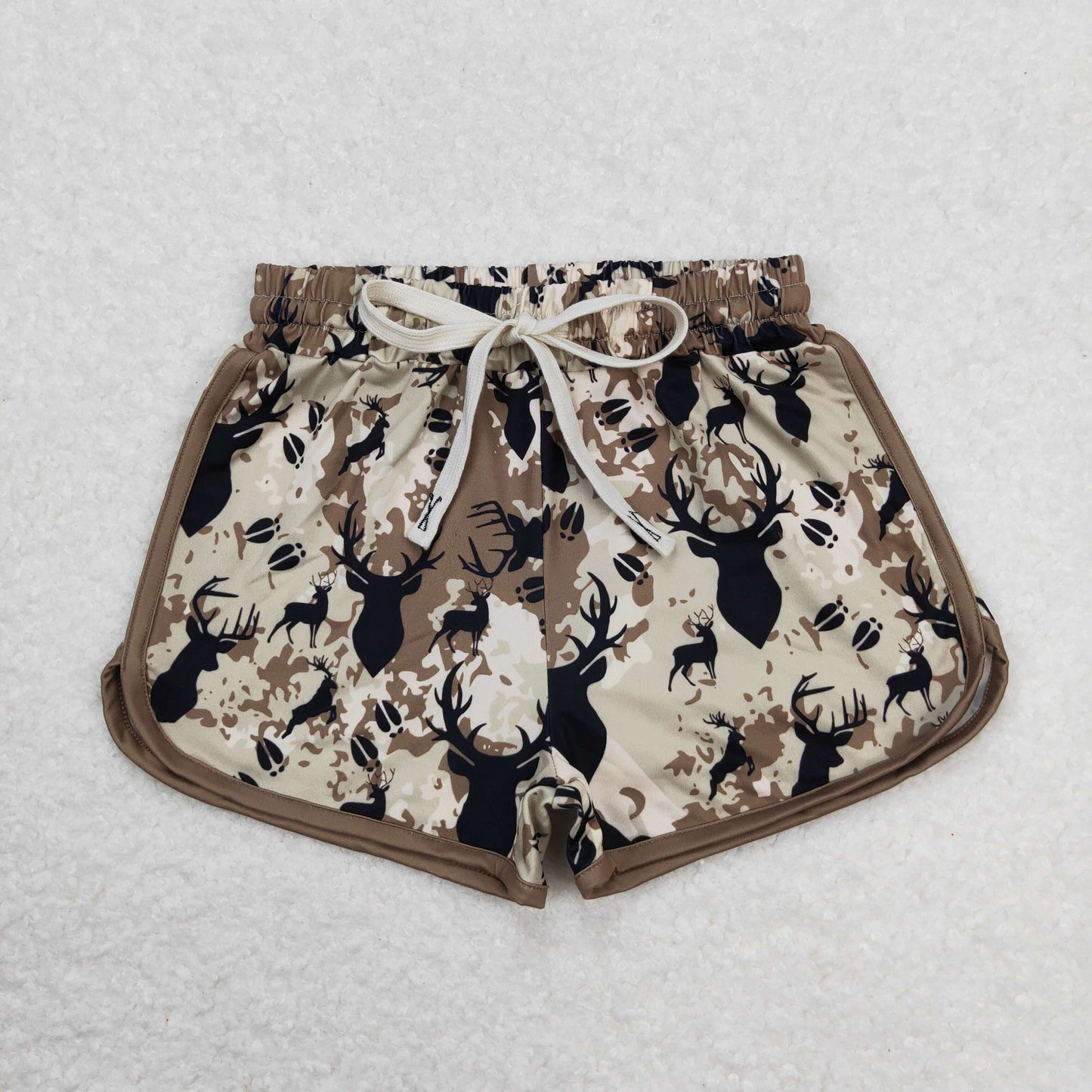 Baby Girls and Adults women Christmas Elk Head Brown Sports Yoga Shorts
