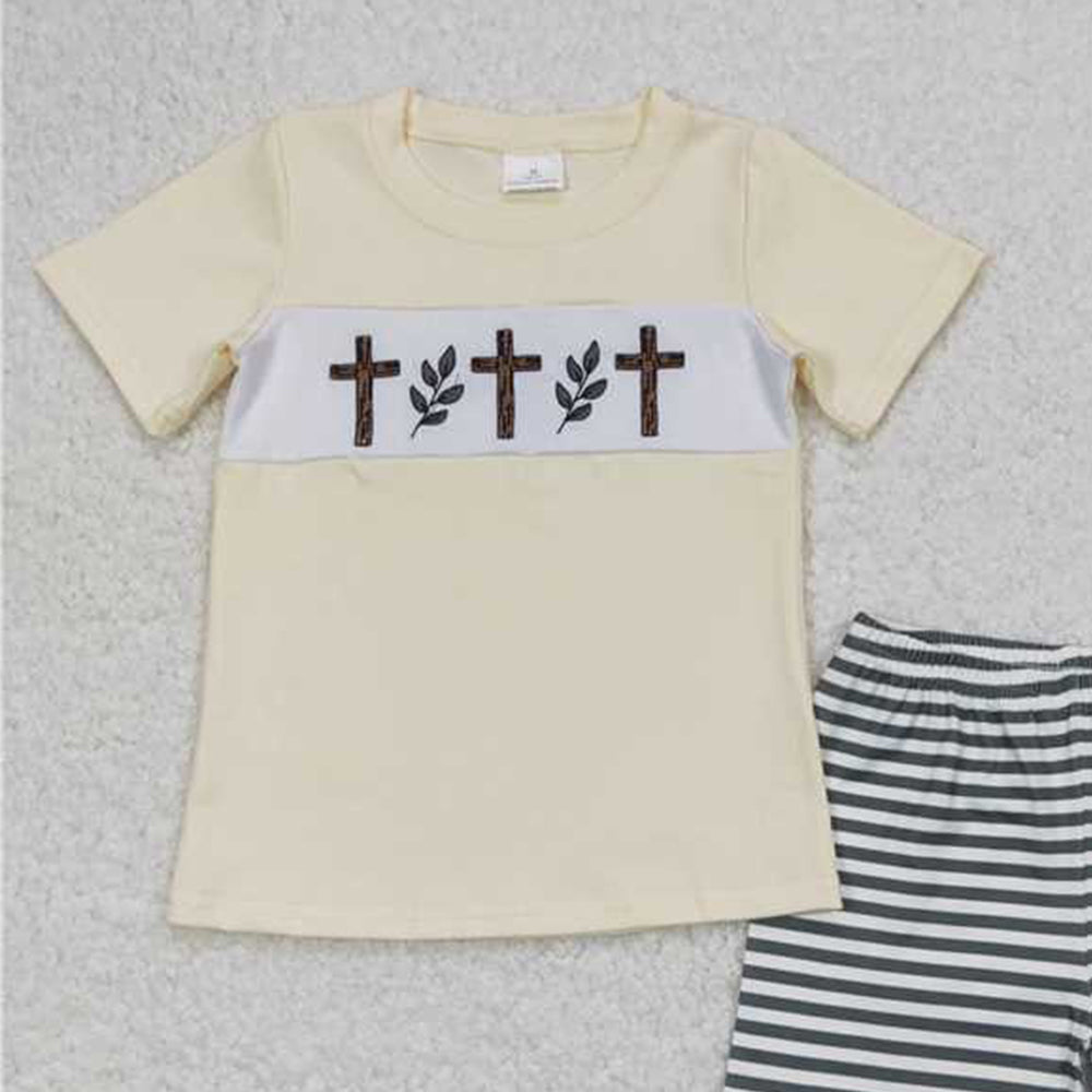 4.30 BSSO0459 RTS NO MOQ Baby Girls Boys Sibling Easter Cross Collection Clothes
