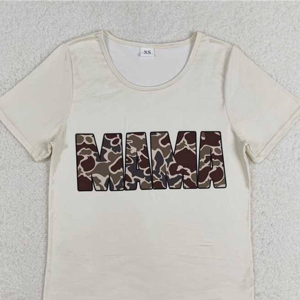 USA Shop (in stock) GT0662 RTS NO MOQ Adult Women's Summer Tops Short sleeves camo mama adult women T-shirt