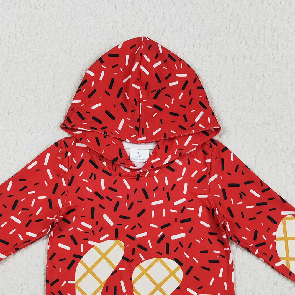 USA Shop (in stock)(In stock)BT1272Baby Boys Long Sleeve Tops Baby Boys Red Long Sleeves Sprinkles Drips Team Hoodies Tops