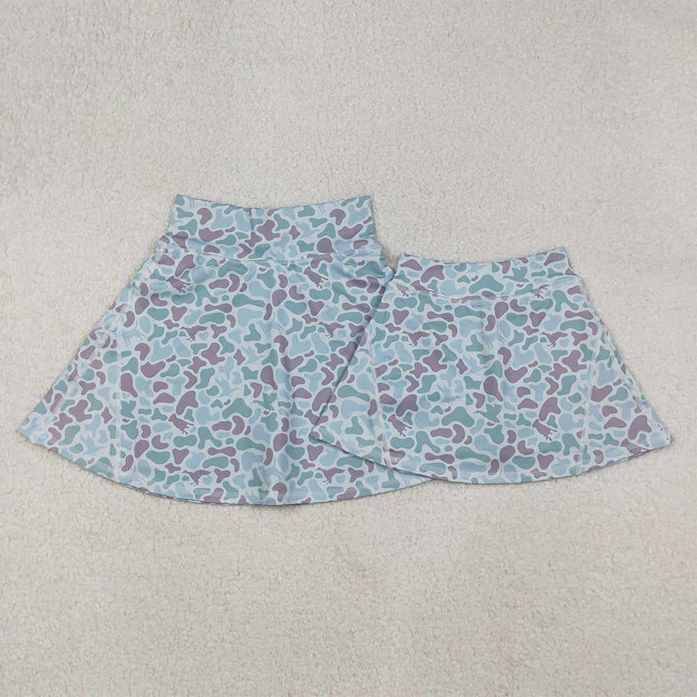 RTS NO MOQ (In stock)GLK0132 Adult Women's Summer Yoga Skirt Adult Women's Western Green Camouflage Yoga Skorts for Active Wear And Fitness