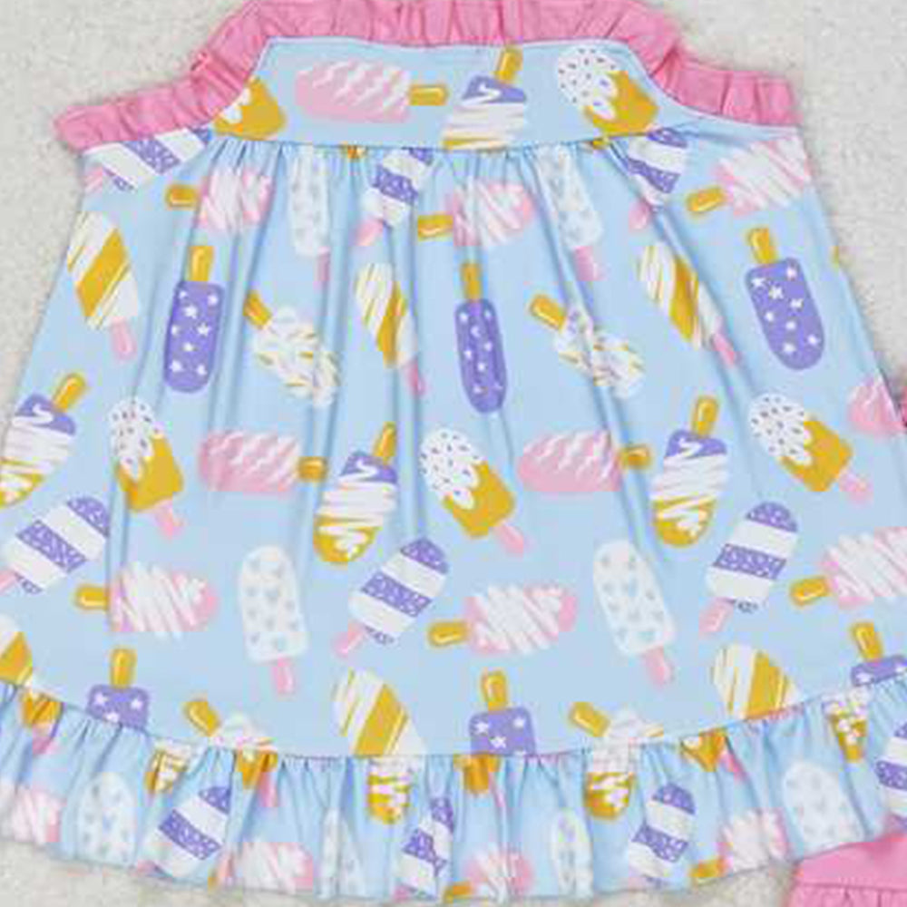GSSO1037 New Rts No Moq 8-9 Days By Air Arrived it Straps popsicle tunic pink shorts girls summer clothing