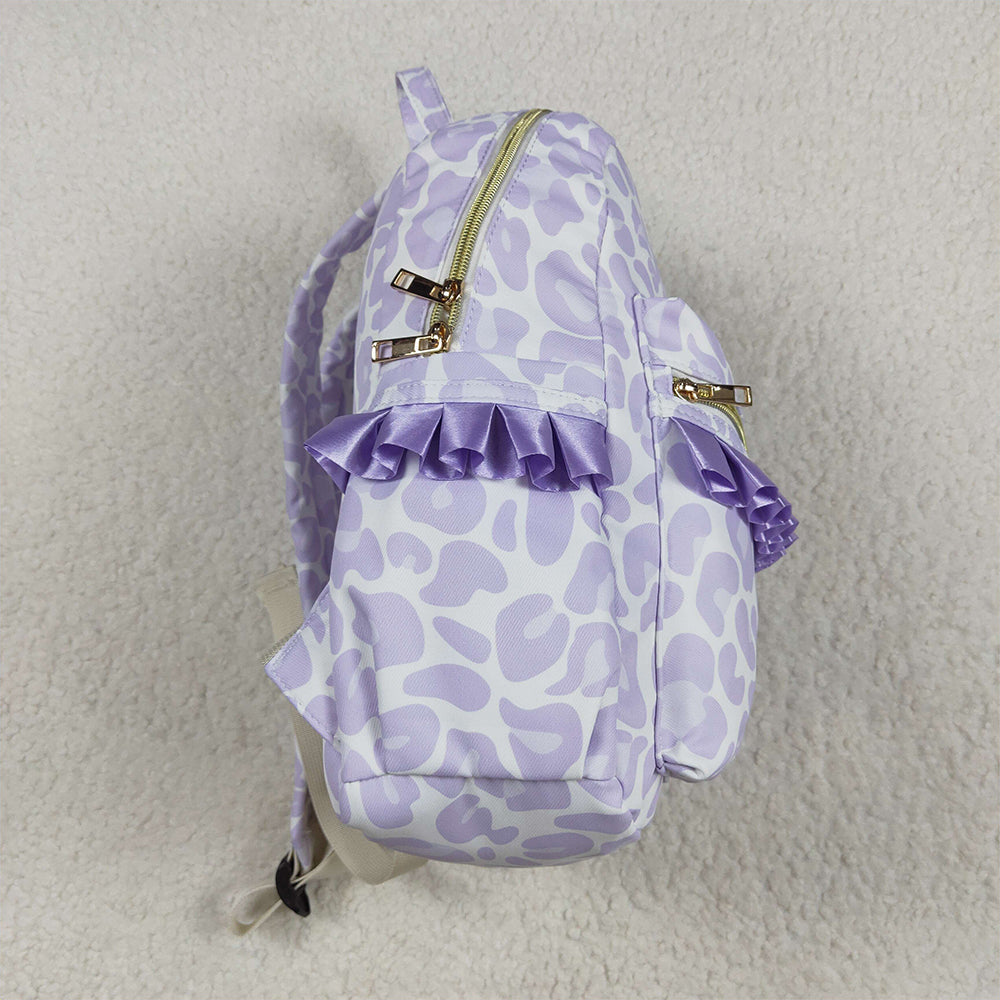 USA Shop (in stock) BA0239 RTS NO MOQ Baby Bags Baby Kids Girls Lavender Leopard Backpack Zip Back Bags