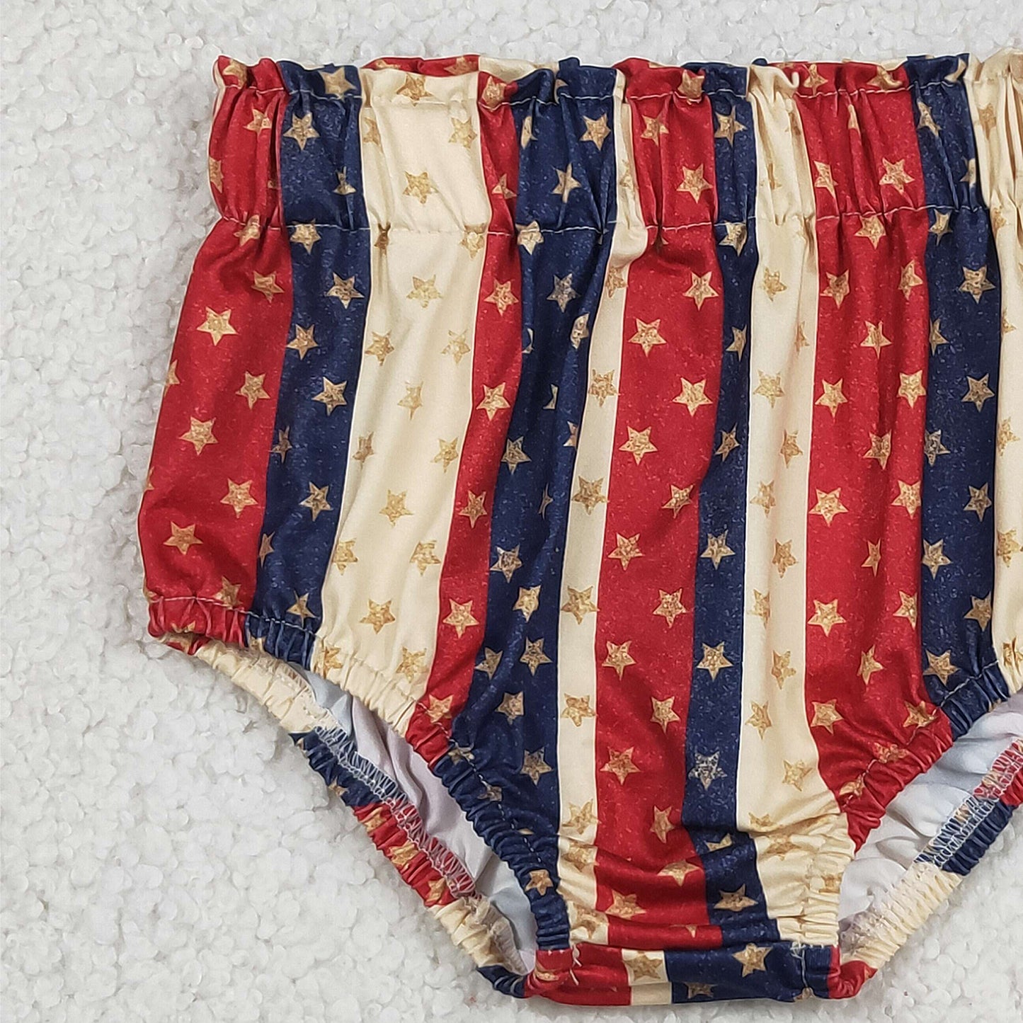 5.13 SS0313 Sample No Moq Baby Girls 4th Of July Stars Elastic Bottoms Bummies