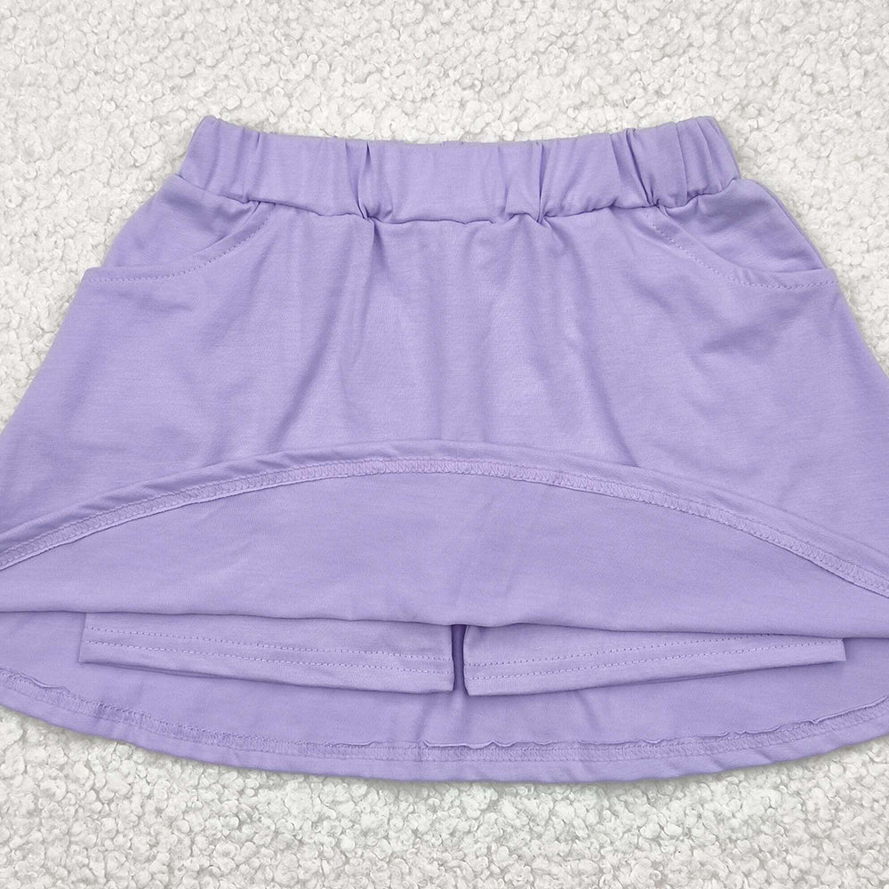 6.18 GLK0067RTS NO MOQ Baby Girls Skirt Baby Girls Lavender Pocket Yoga Active Wear Skort