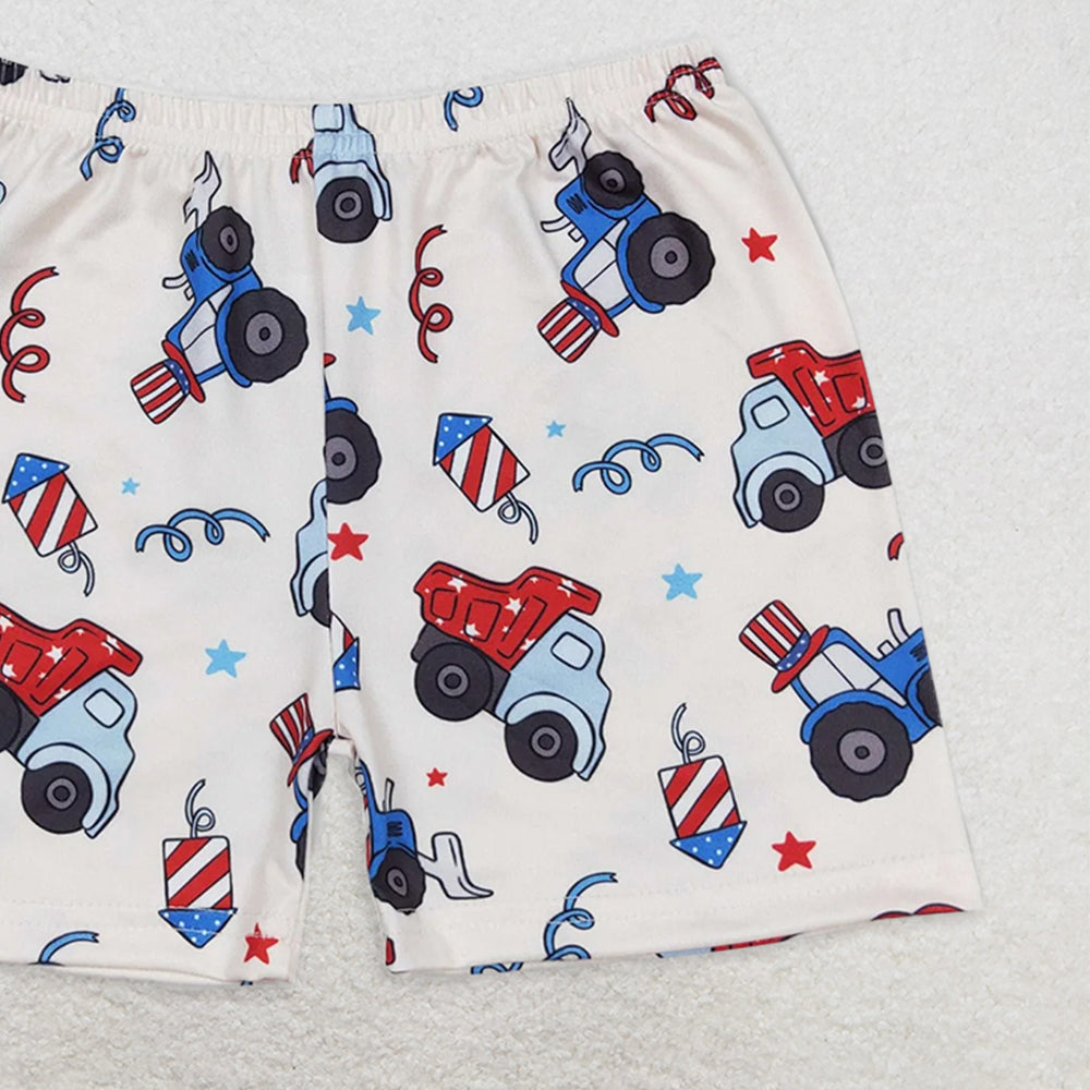 SS0257 RTS NO MOQ Baby Boys Summer Shorts Star tractor beige shorts