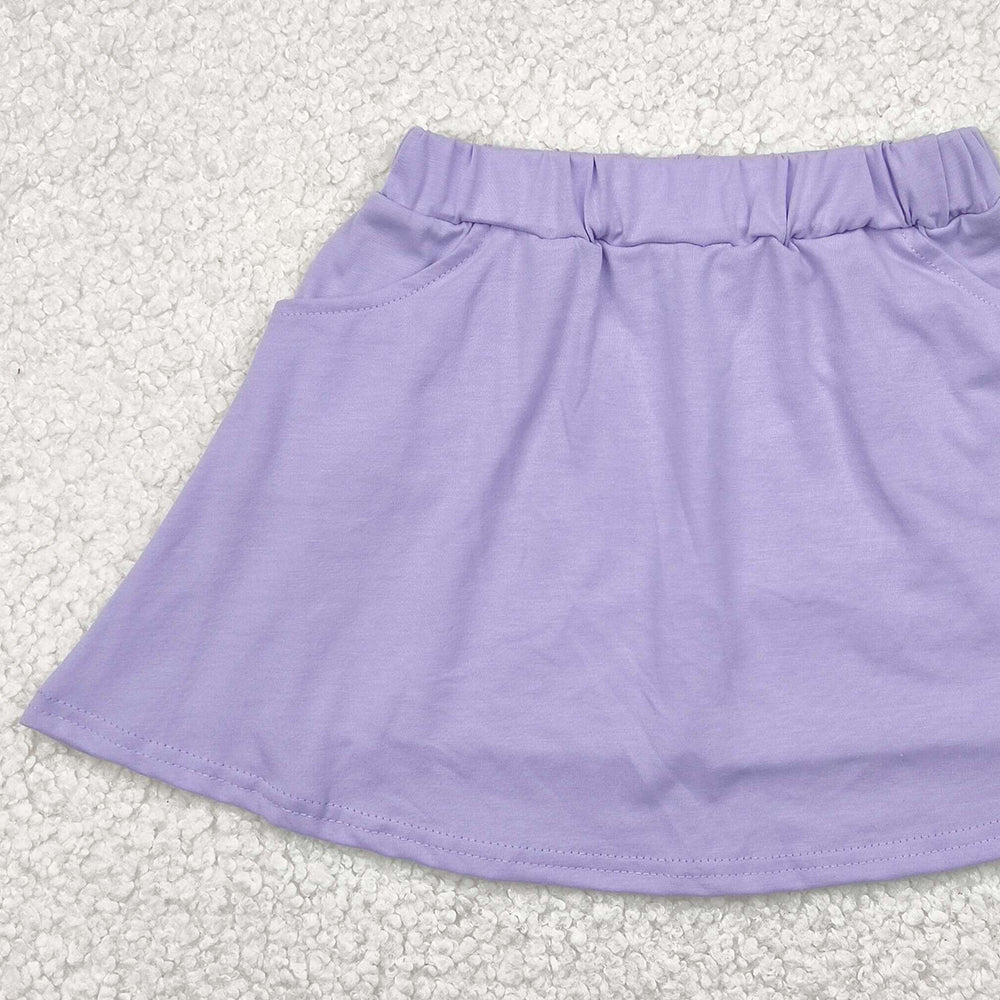 6.18 GLK0067RTS NO MOQ Baby Girls Skirt Baby Girls Lavender Pocket Yoga Active Wear Skort