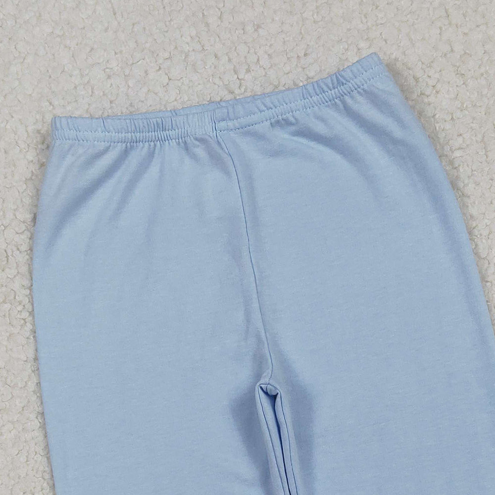 RTS NO MOQ (In stock)P0820 Baby Girls Pants Light Blue Legging Pants