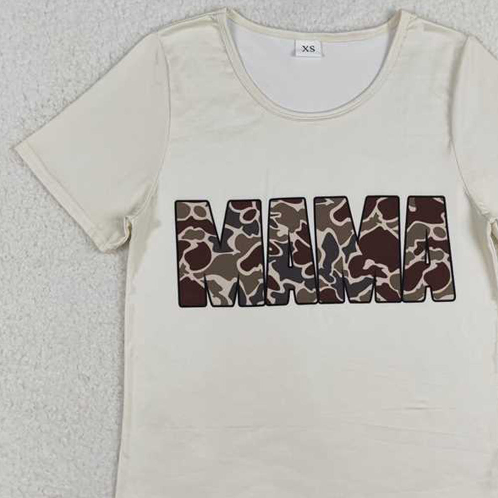 USA Shop (in stock) GT0662 RTS NO MOQ Adult Women's Summer Tops Short sleeves camo mama adult women T-shirt