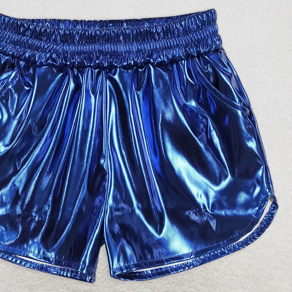 SS0409RTS NO MOQ Baby Girls Summer Shorts Stylish Blue Elastic Waist Summer Shorts for Trendy Girls