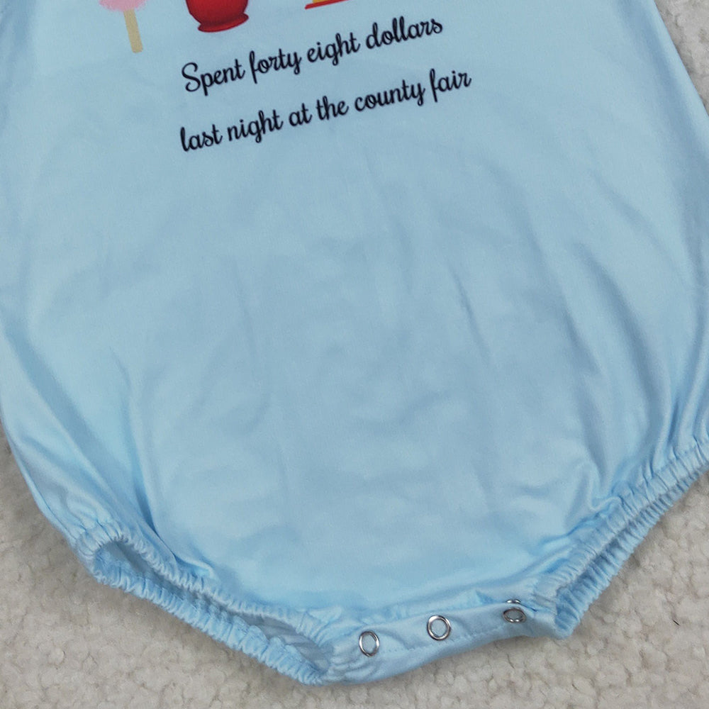8.23 RTS NO MOQ (In stock)SR3056 Baby Boys Summer Rompers Baby Boys Blue Sleeveless Park Rompers
