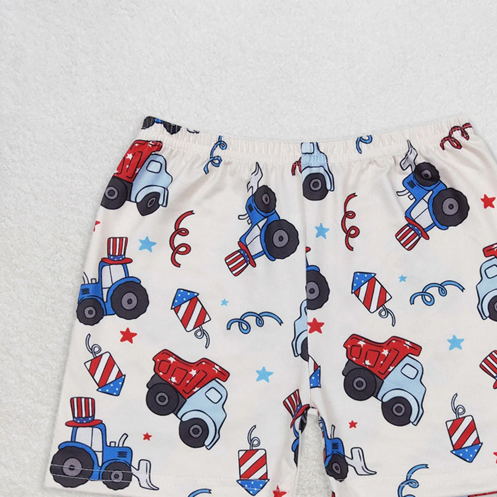 SS0257 RTS NO MOQ Baby Boys Summer Shorts Star tractor beige shorts