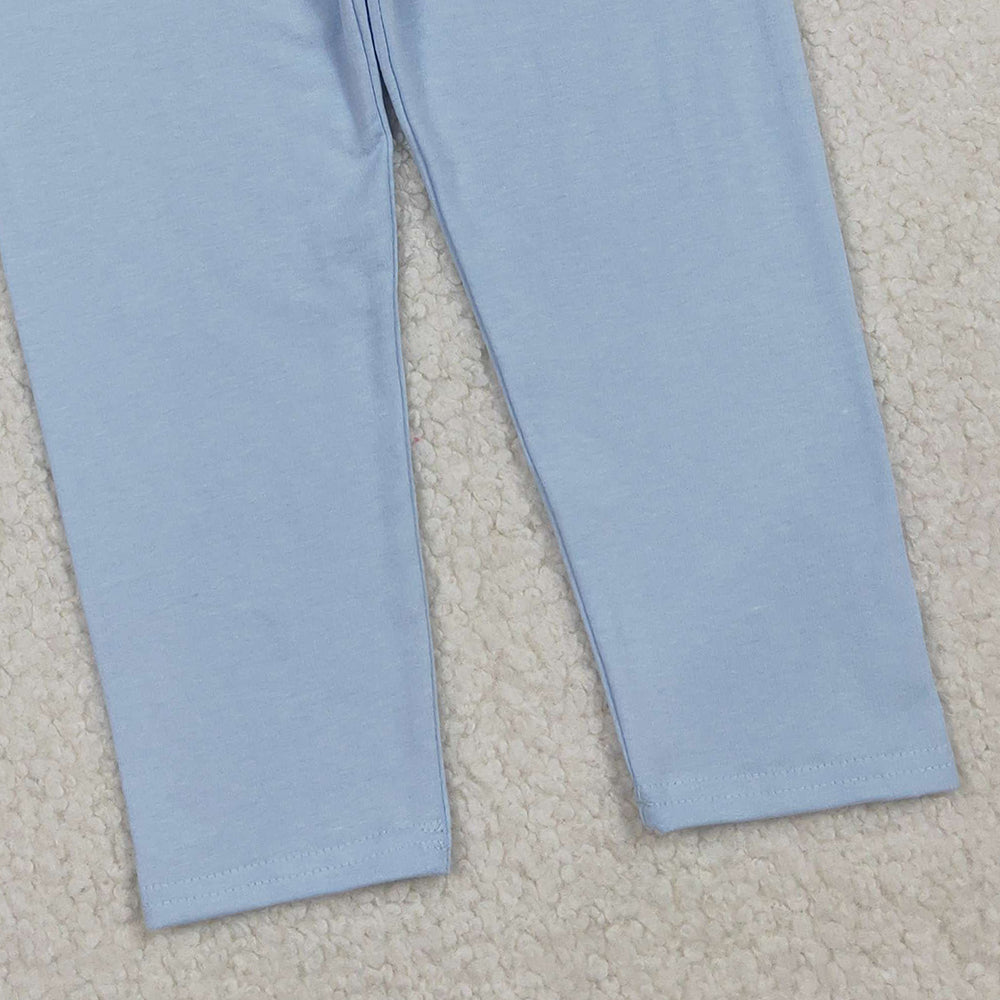 RTS NO MOQ (In stock)P0820 Baby Girls Pants Light Blue Legging Pants