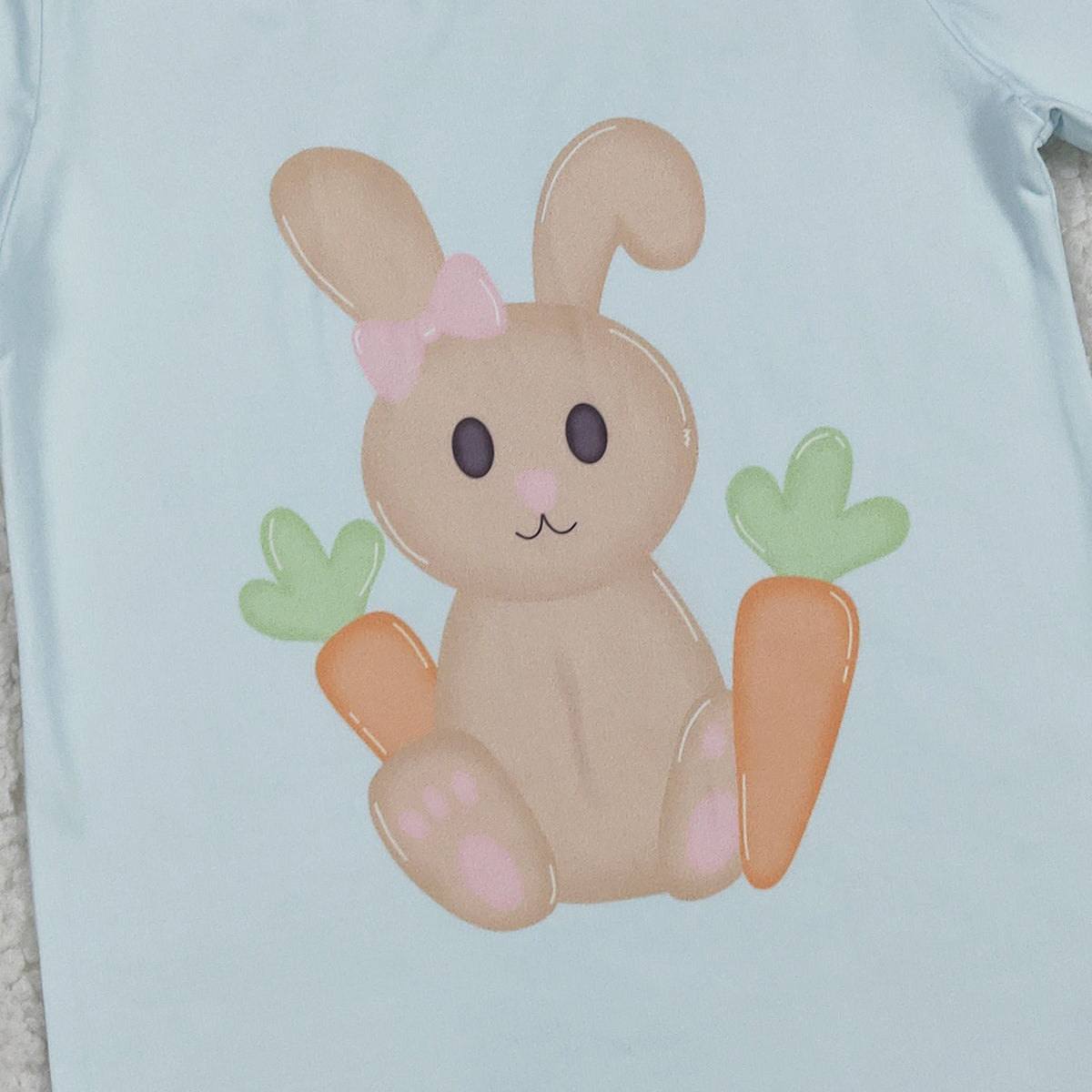 12.6 RTS NO MOQ (In stock)GT1395 Baby Girls Short Sleeve Rabbits Carrots Easter T-shirts Top