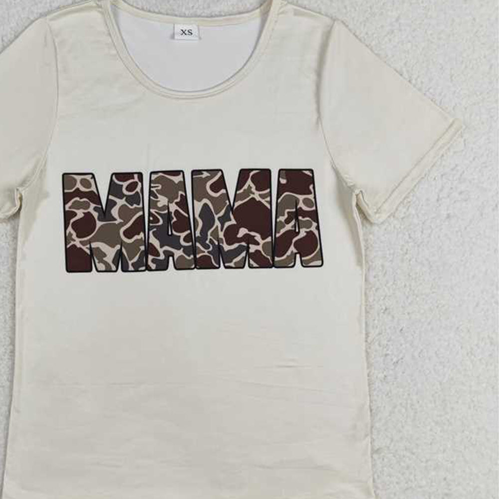 USA Shop (in stock) GT0662 RTS NO MOQ Adult Women's Summer Tops Short sleeves camo mama adult women T-shirt