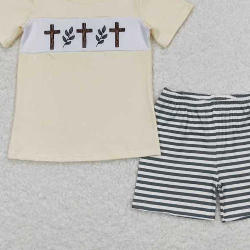 4.30 BSSO0459 RTS NO MOQ Baby Girls Boys Sibling Easter Cross Collection Clothes