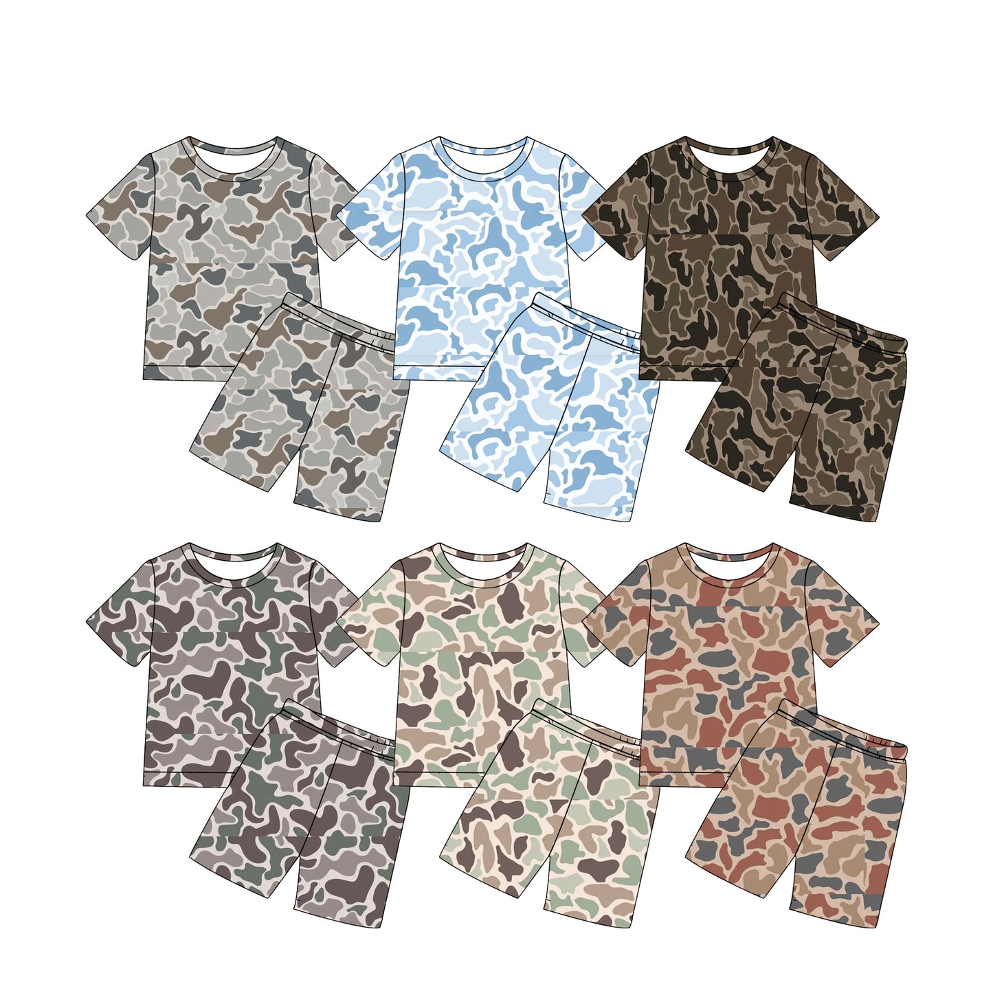 CUSTOM MOQ 5 Sibling Baby Girls Summer Short Sleeve Shorts Clothes Sets