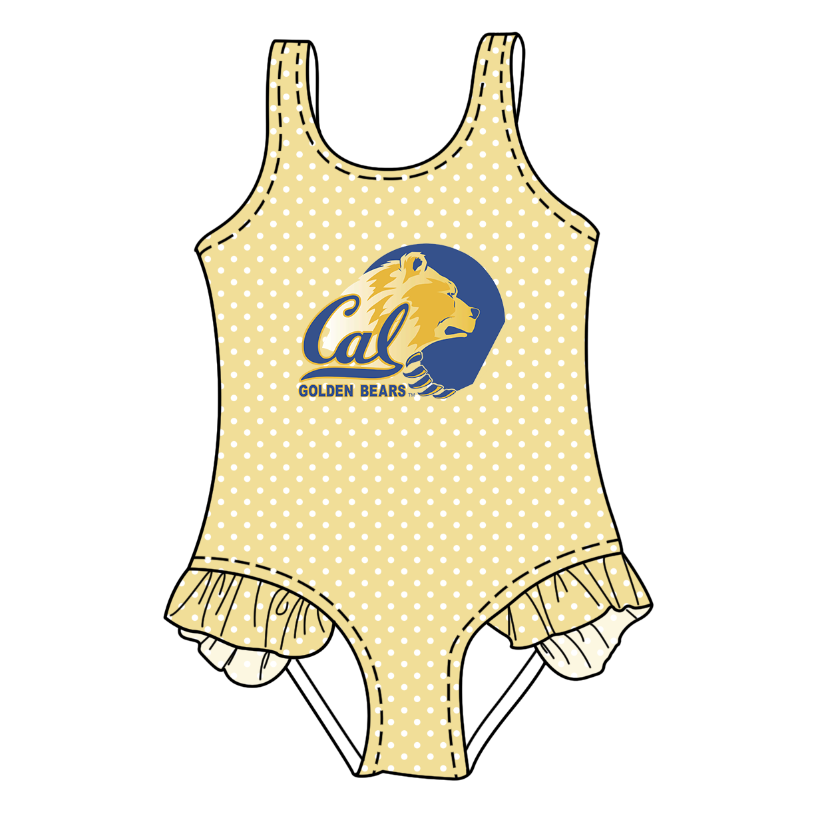 CUSTOM MOQ 5 Cute Comfortable Clothing For Kids Baby Girls Summer Khaki Polka Dots Ruffle Team One Piece Swimsuits