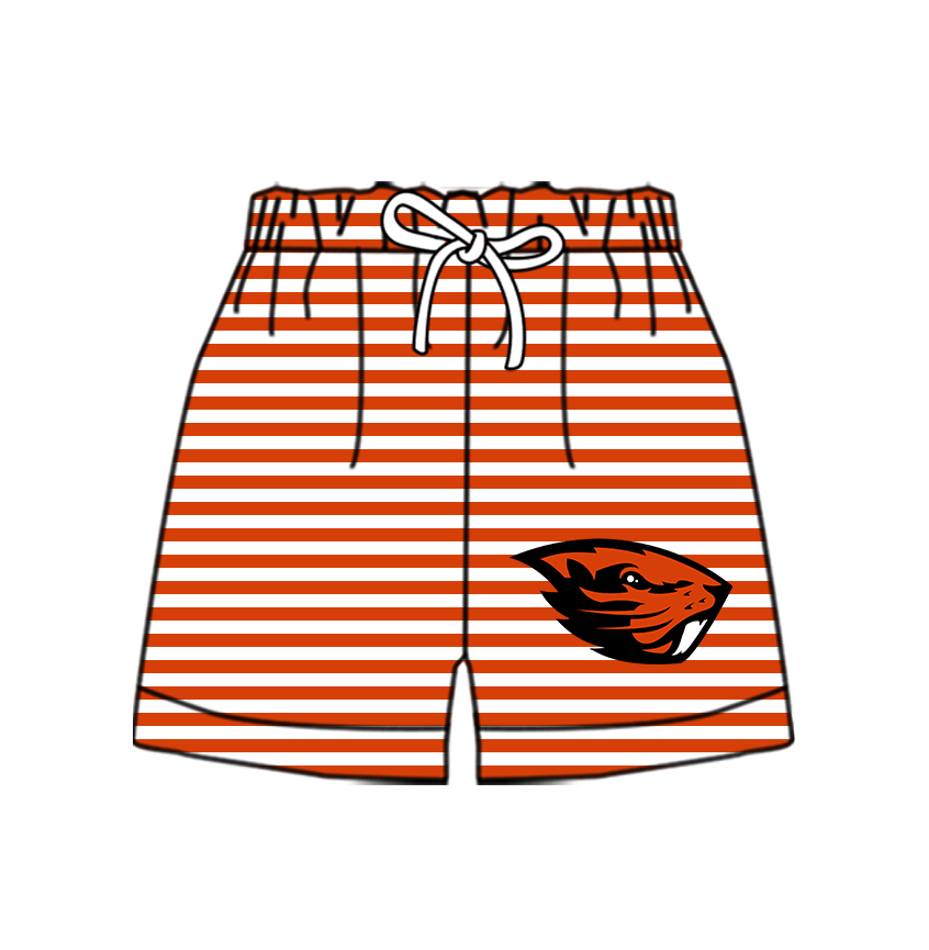 CUSTOM MOQ 5 Cute Comfortable Clothing For Kids Baby Kids Red Stripe Summer Bottom Team Shorts