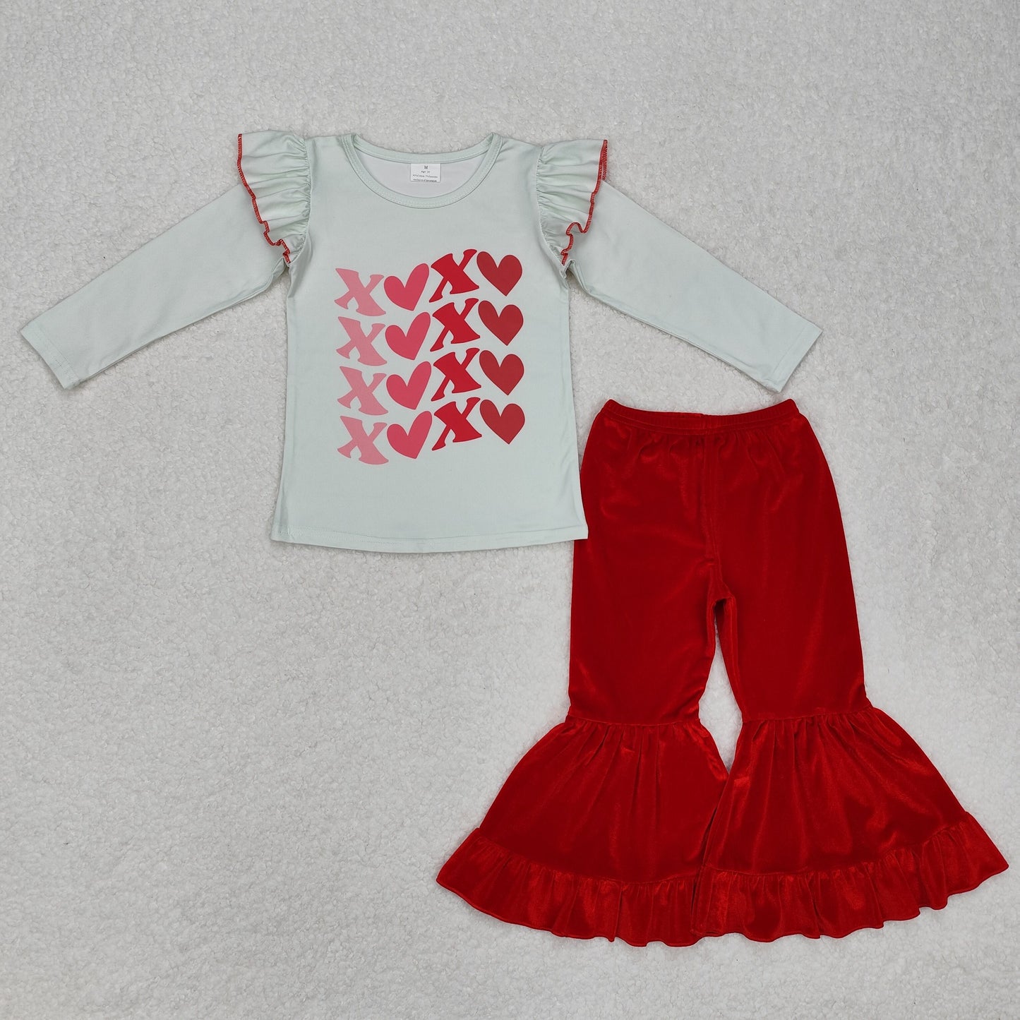 Girls long sleeve trousers heart suit trousers