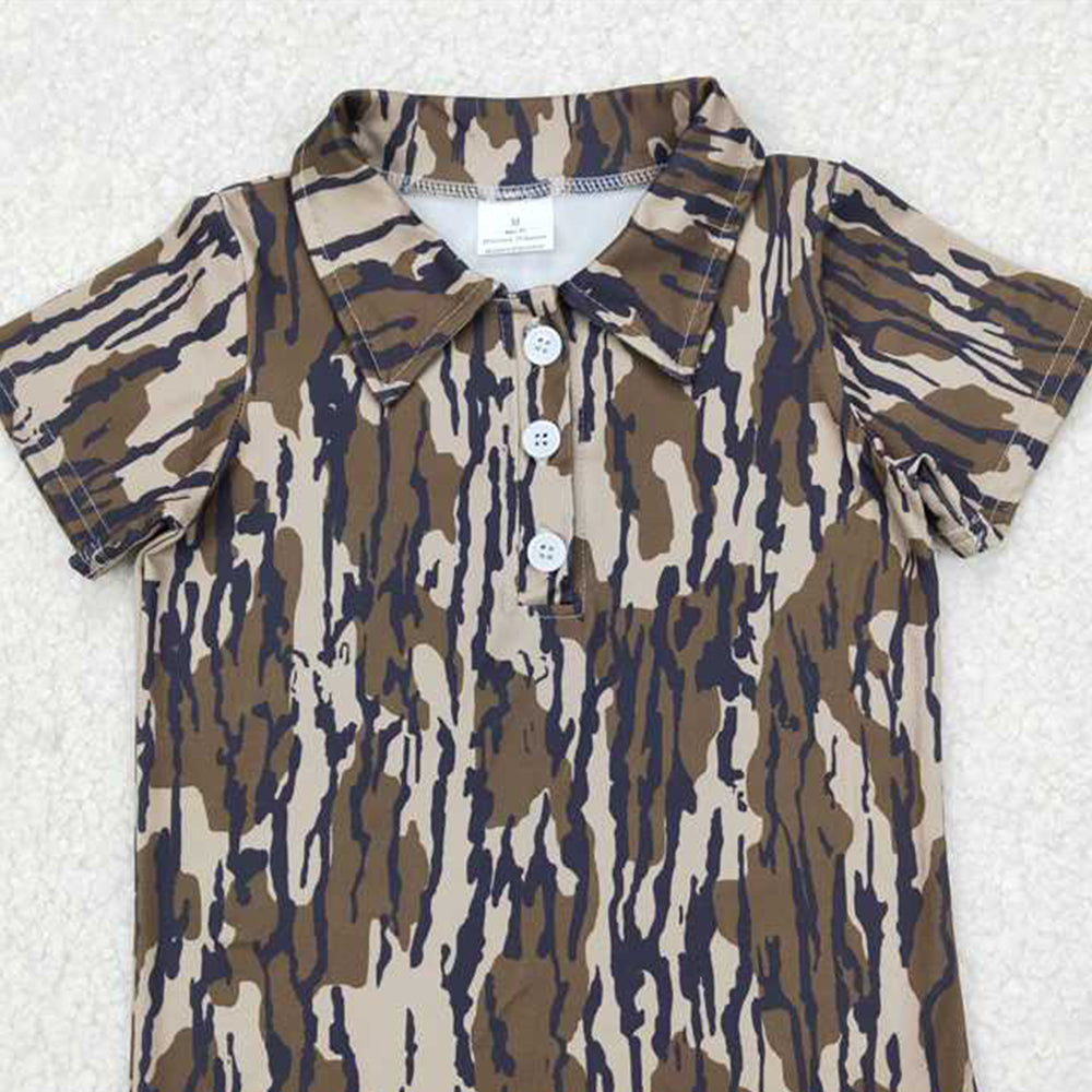 4.12 BT1207 RTS NO MOQ Bottomland camo short sleeves boys polo shirt