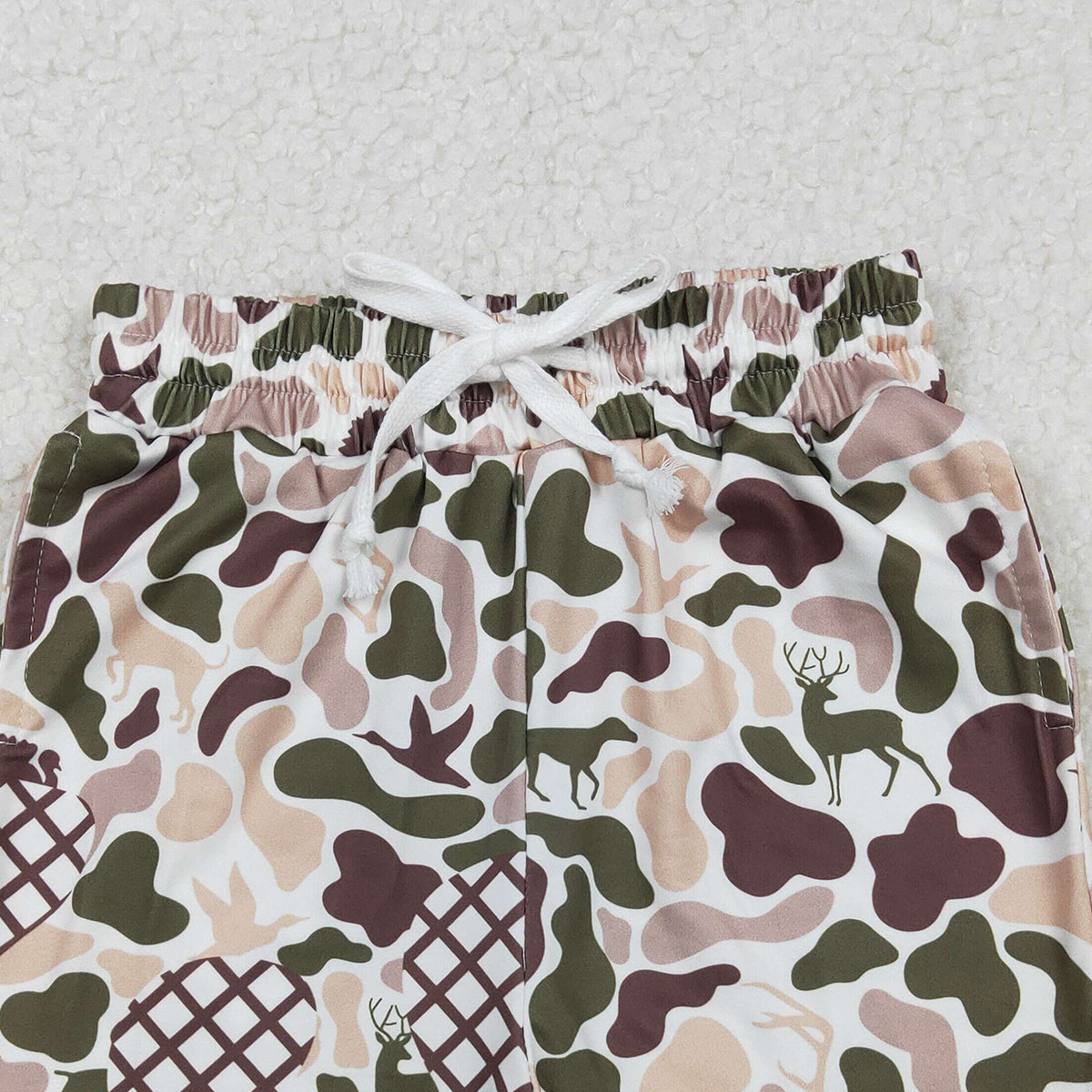 10.23 RTS NO MOQ (In stock)SS0652 Baby Boys Summer Shorts Baby Boys Dog Duck Deer Camo Drip Shorts Bottom